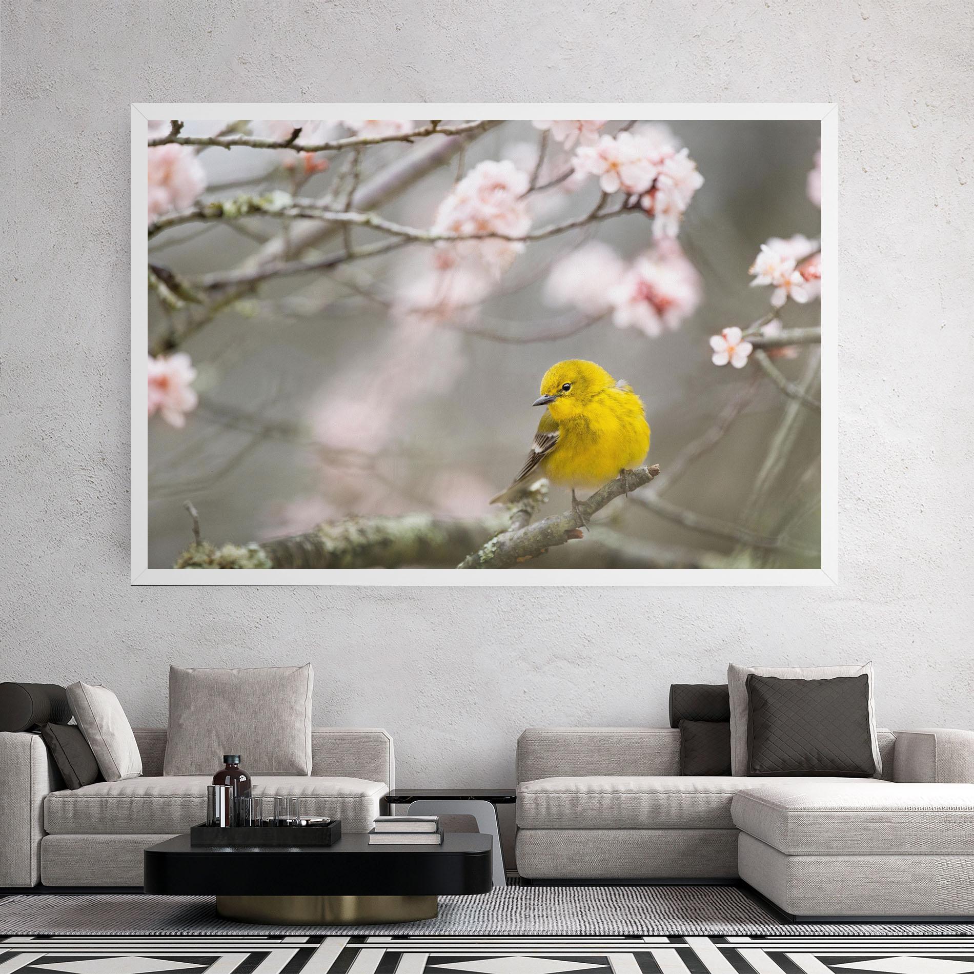 Vászonkép Pretty Spring Yellow Bird mockup 2