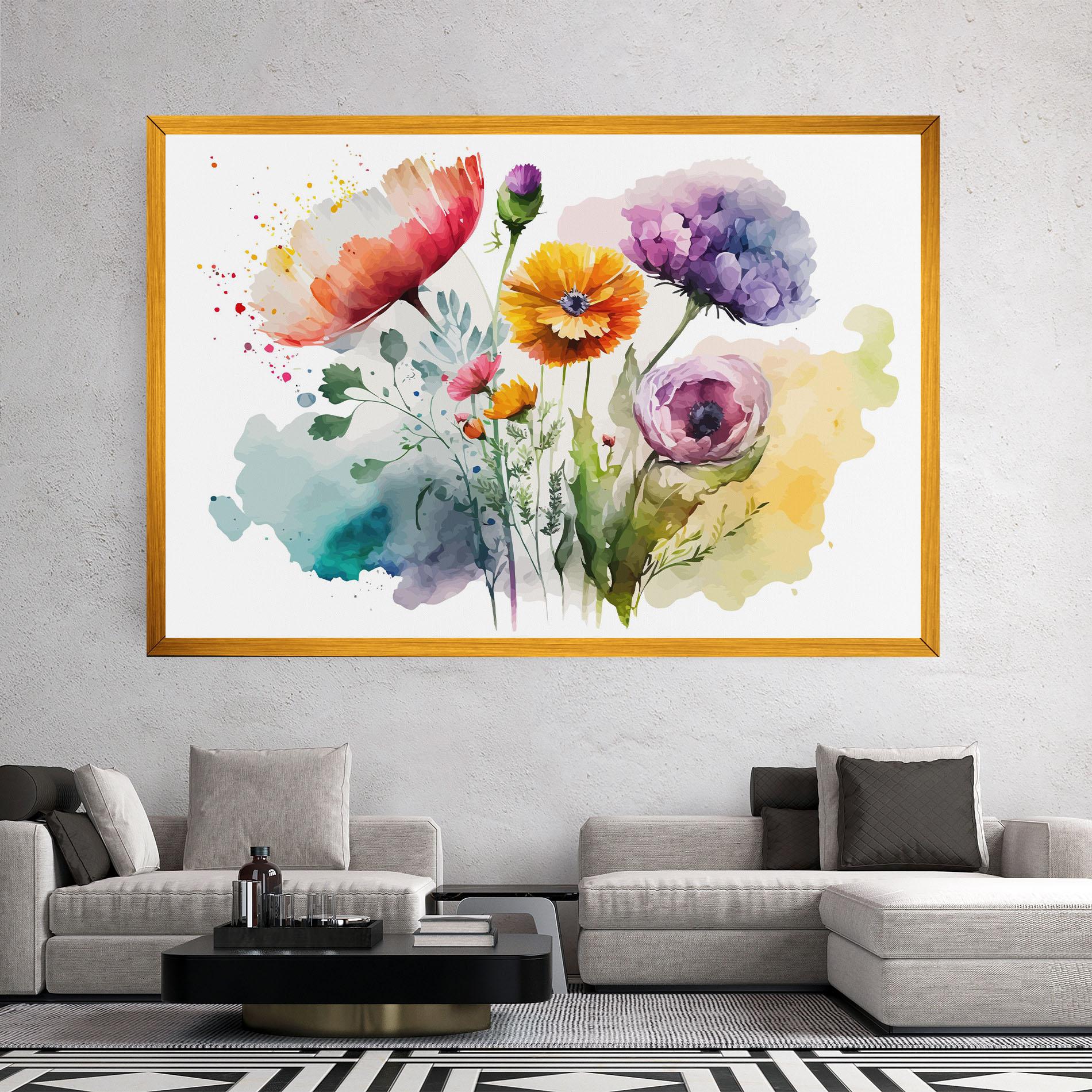 Vászonkép Beautiful Spring Flowers mockup 2