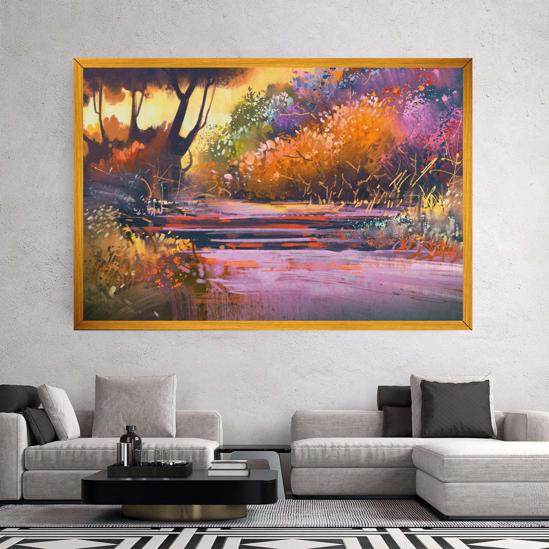 Vászonkép Landscape Colorful Trees mockup 2