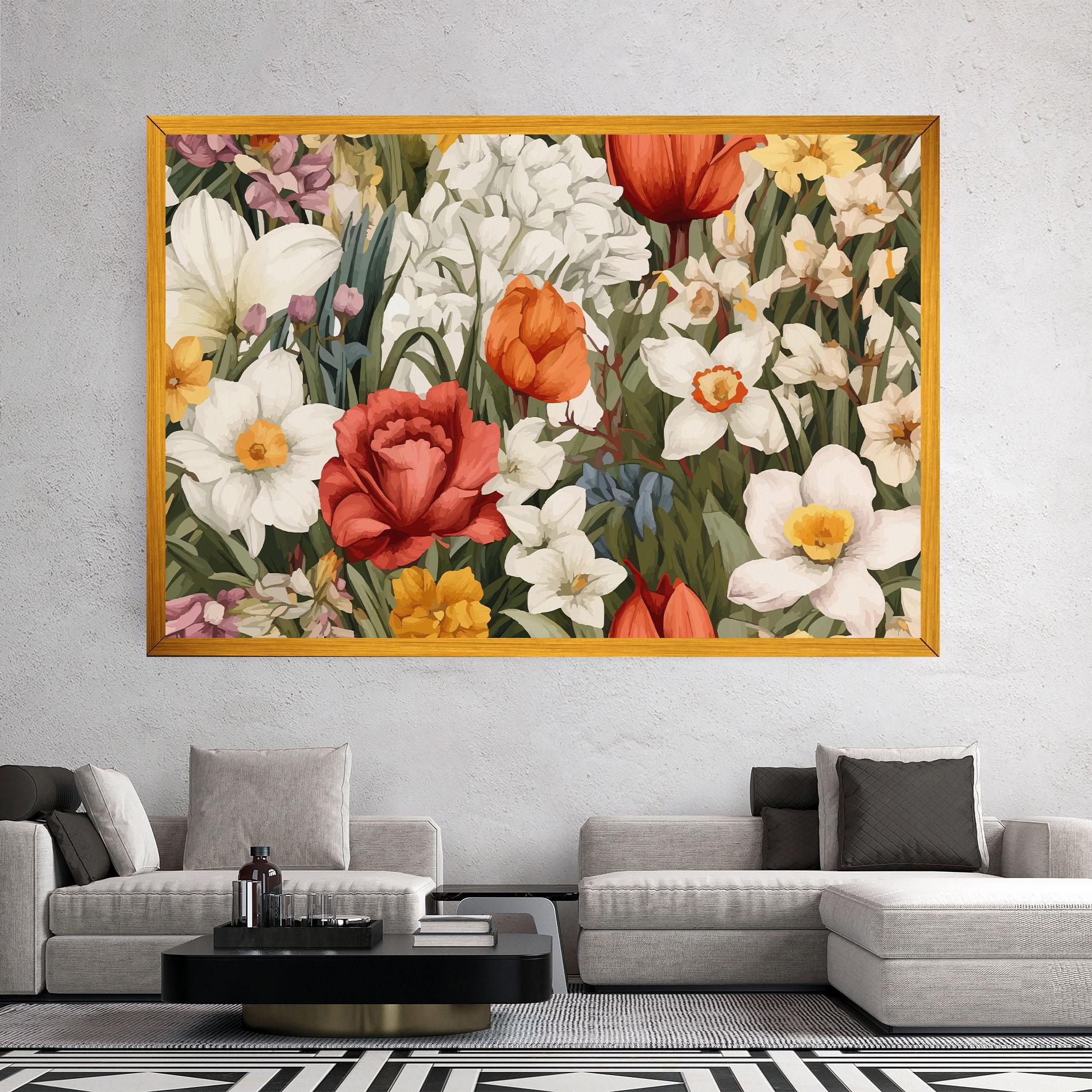 Vászonkép Orange Red Spring mockup 2