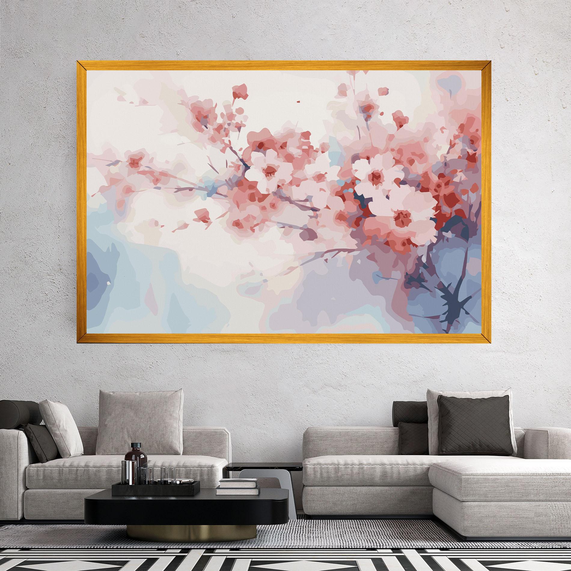 Vászonkép Pastel Spring Flowers mockup 2