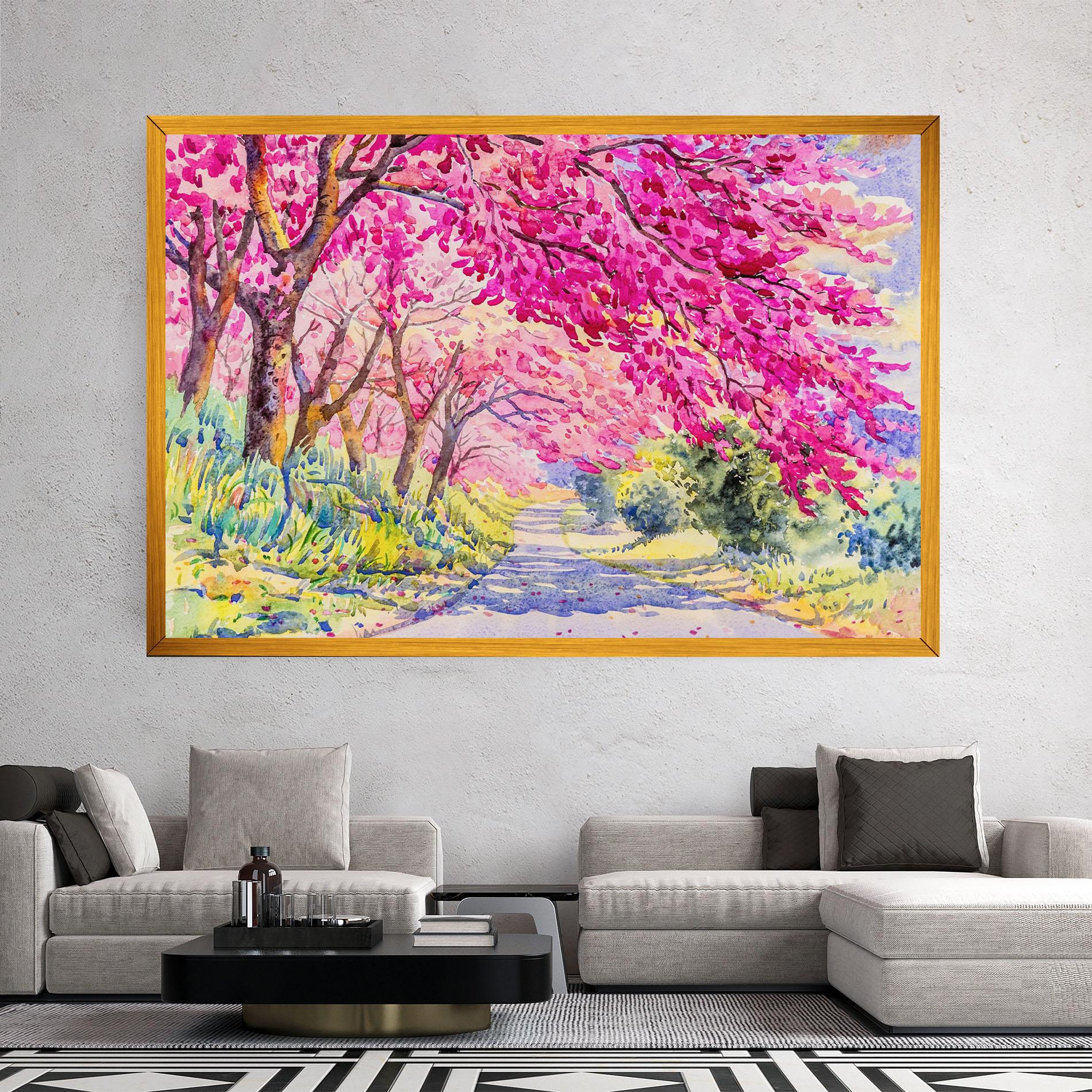 Vászonkép Pink Trees Art mockup 2