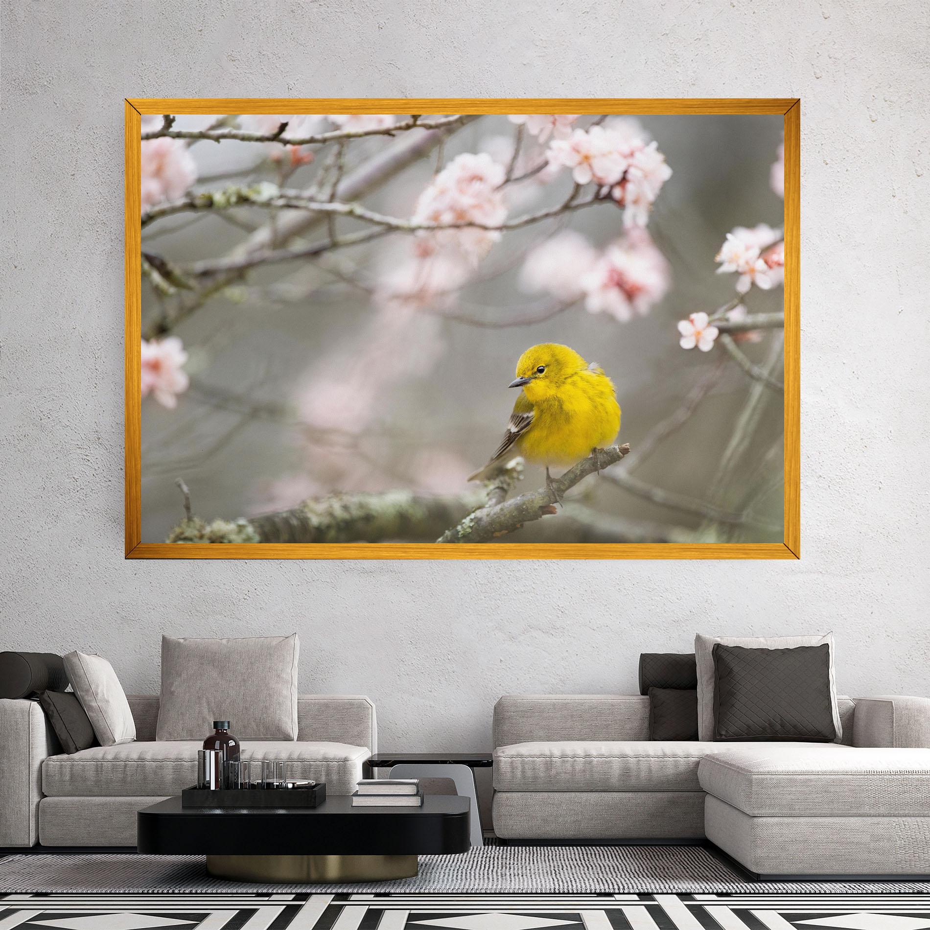 Vászonkép Pretty Spring Yellow Bird mockup 2