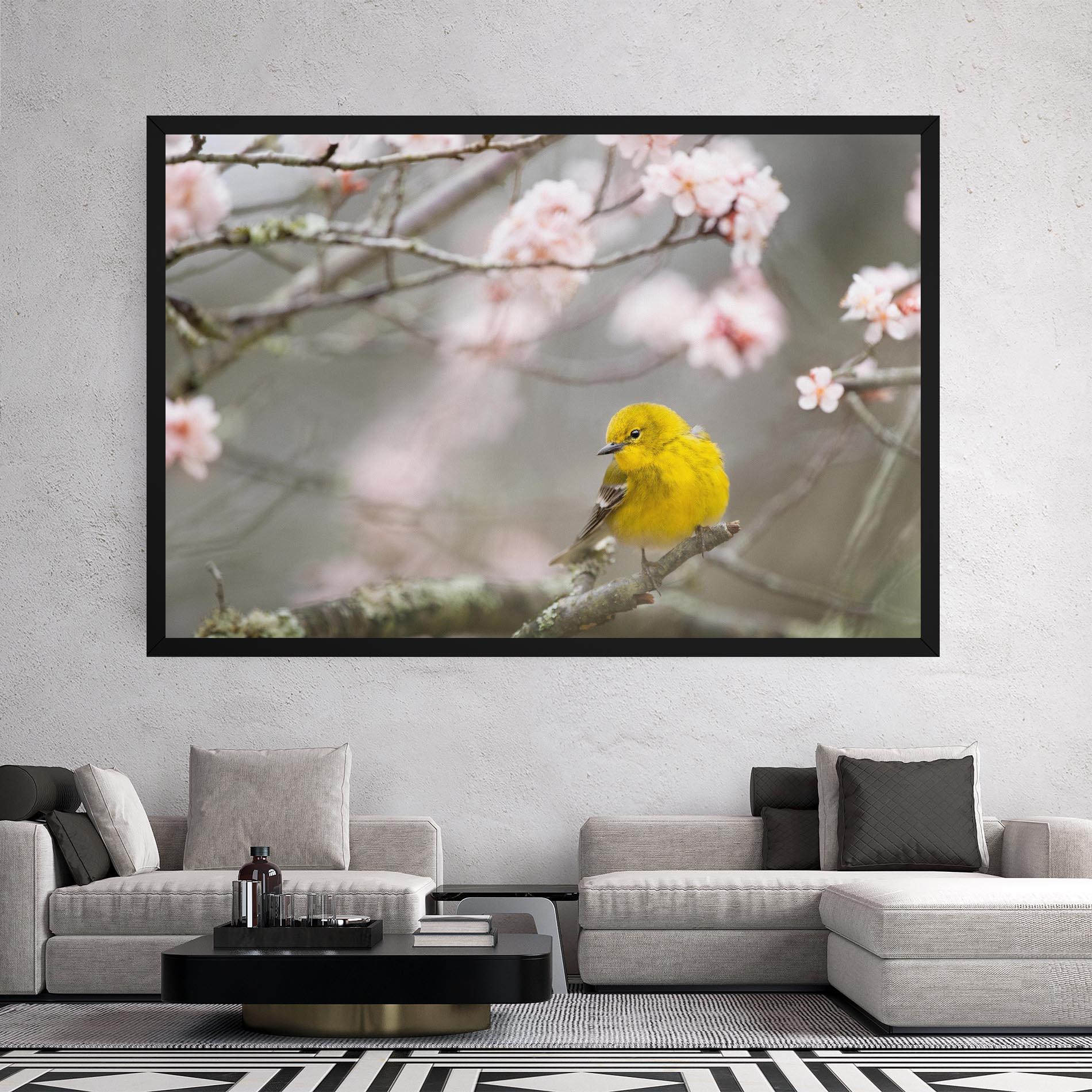 Vászonkép Pretty Spring Yellow Bird mockup 2