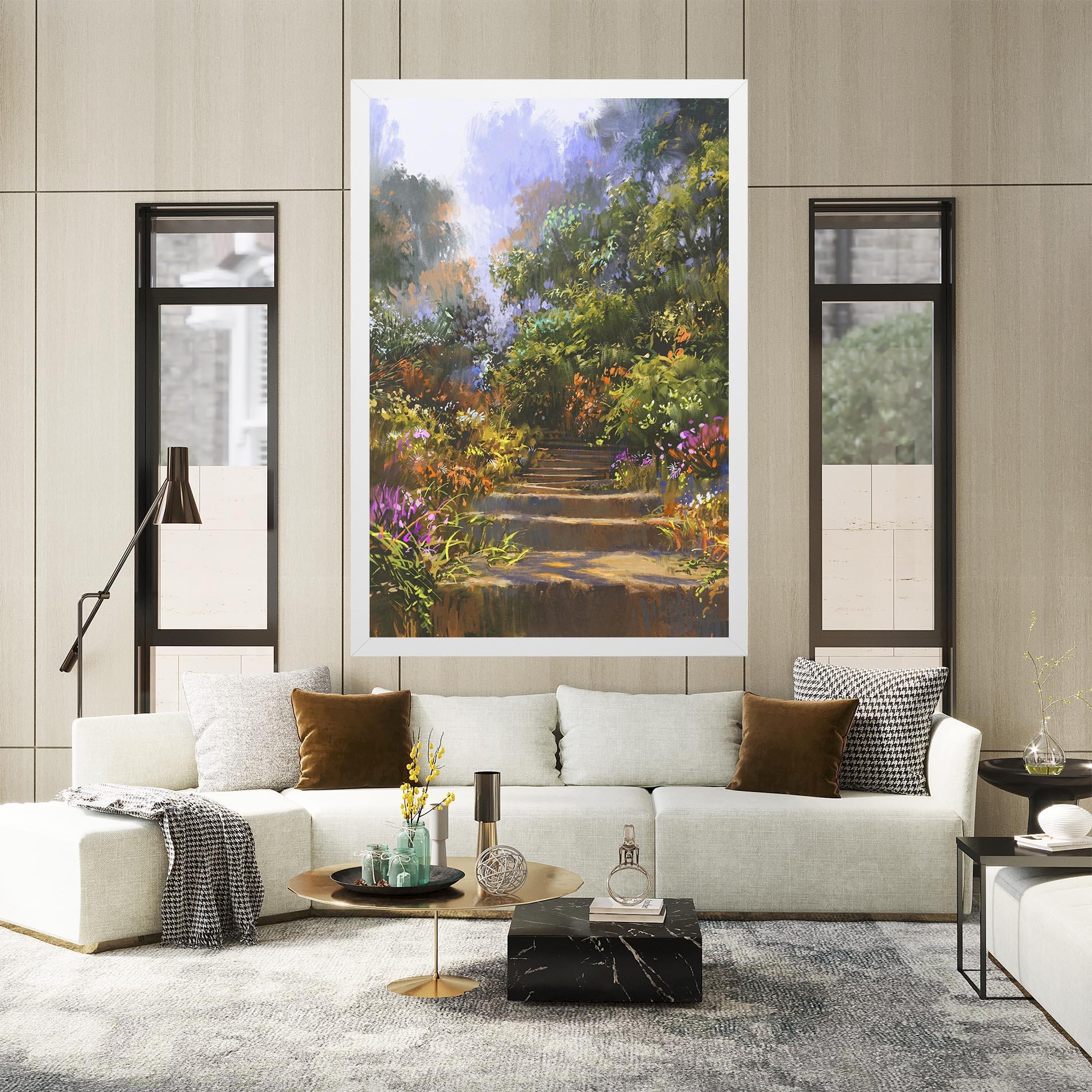 Vászonkép Spring Staircase Painting mockup 2