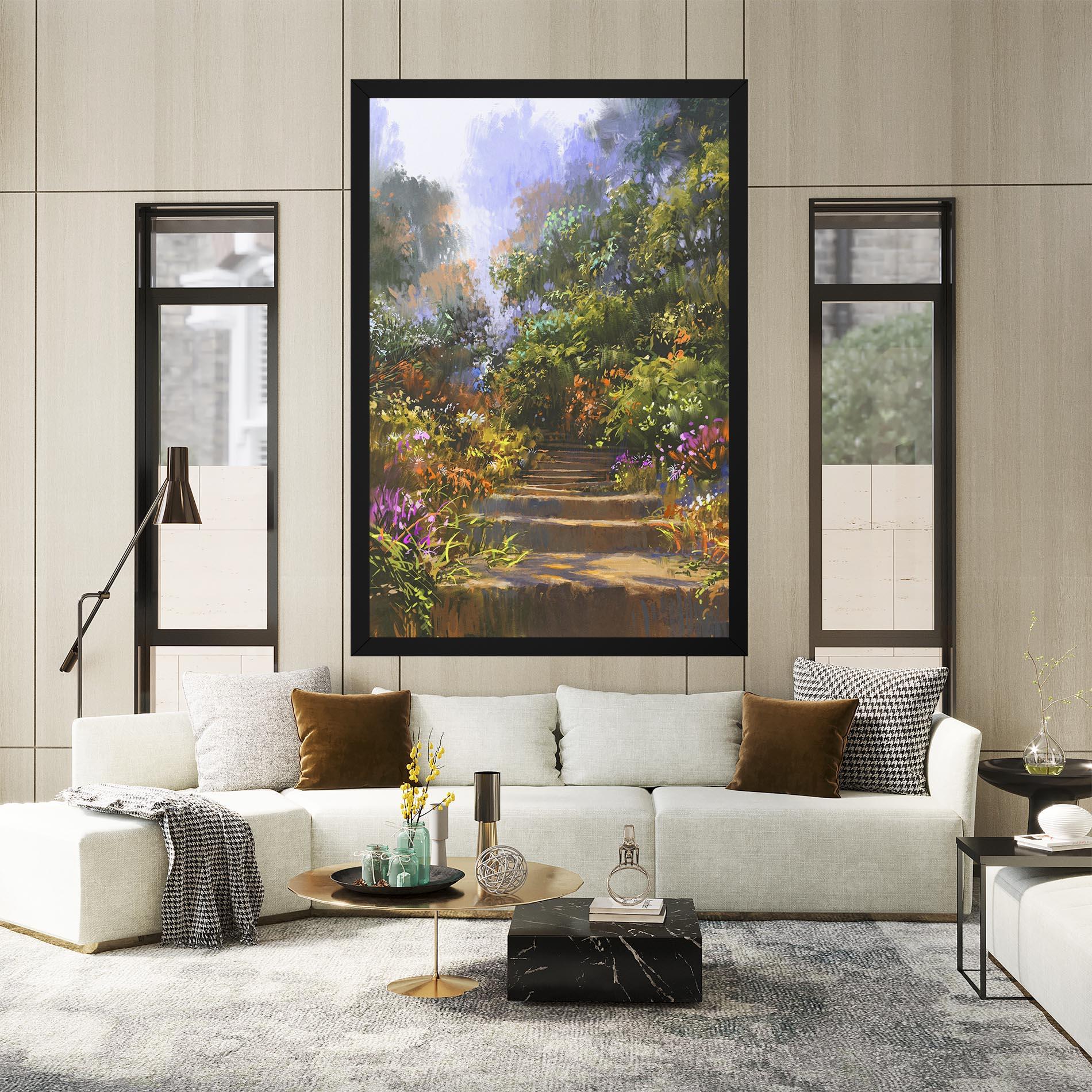 Vászonkép Spring Staircase Painting mockup 2