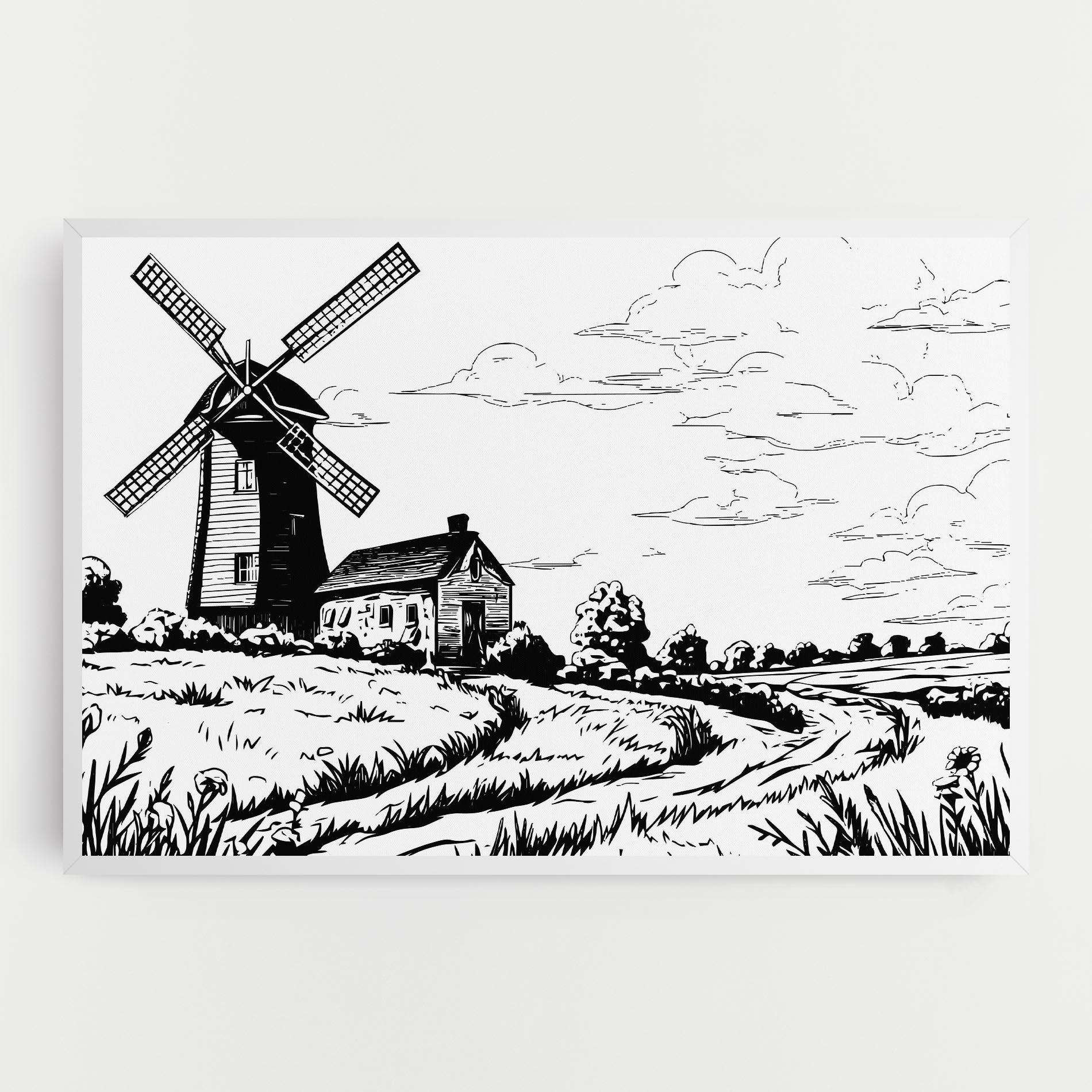 Vászonkép Black Line Wheat mockup 0