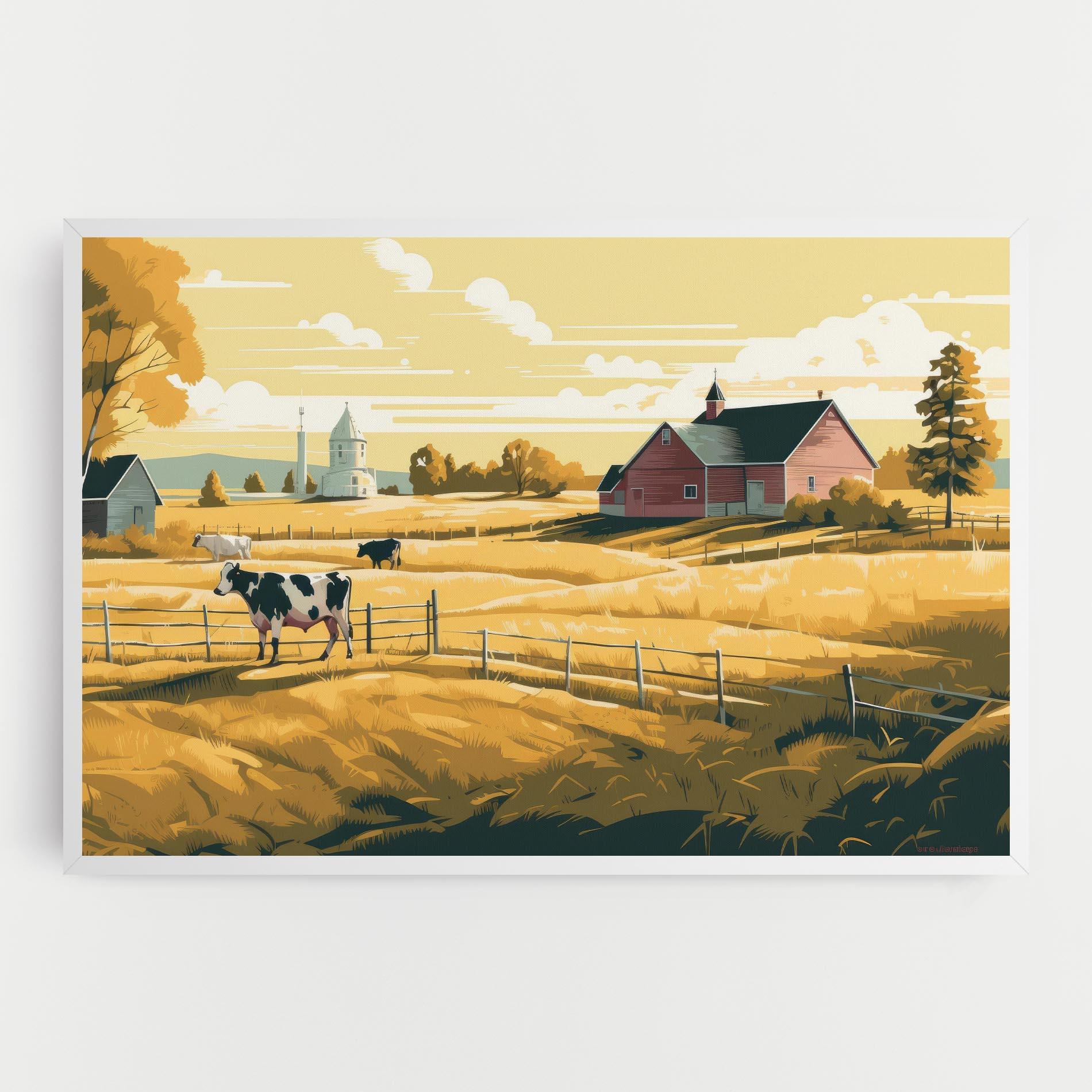 Vászonkép Cows Sunlight Farm mockup 0