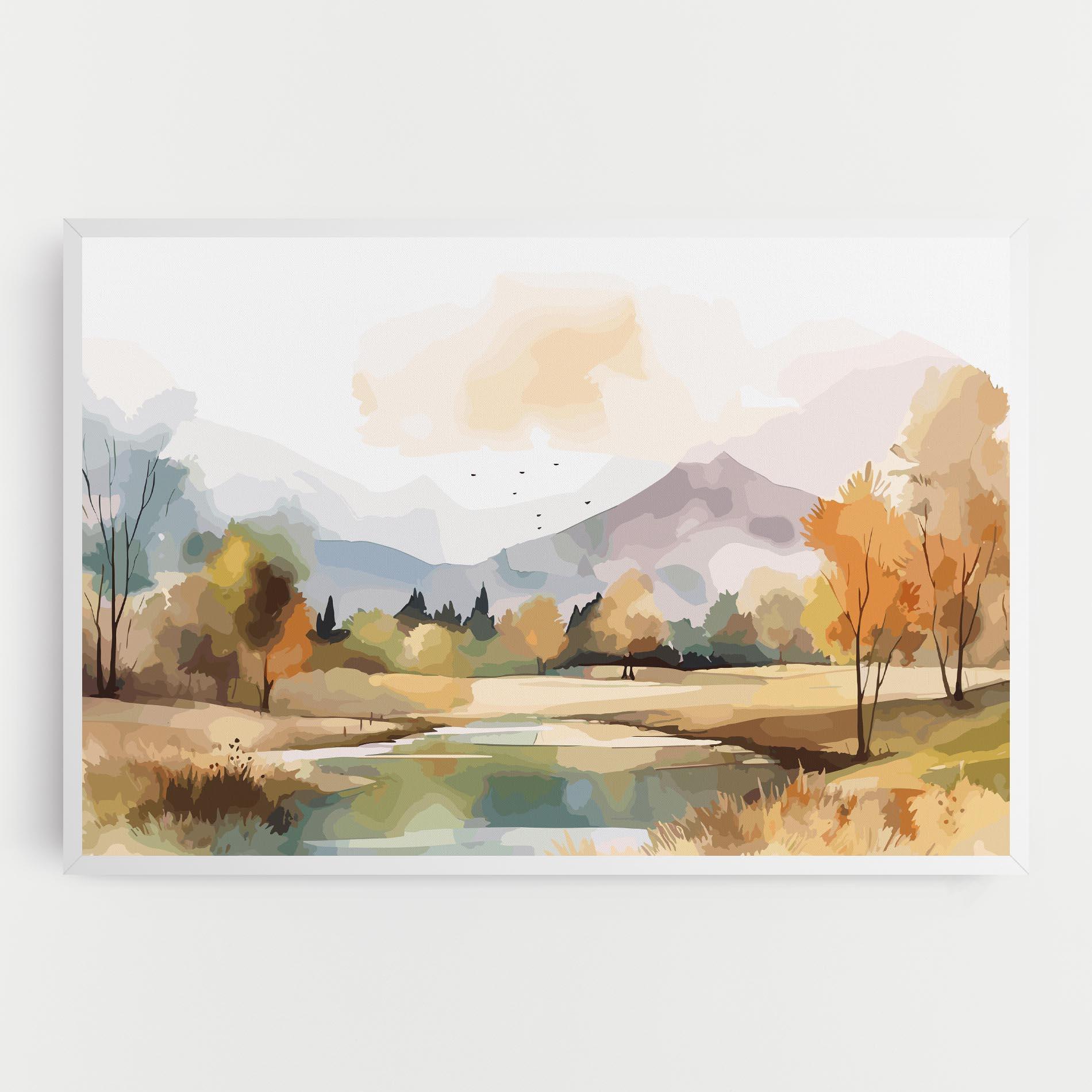 Vászonkép Rural Lake View mockup 0