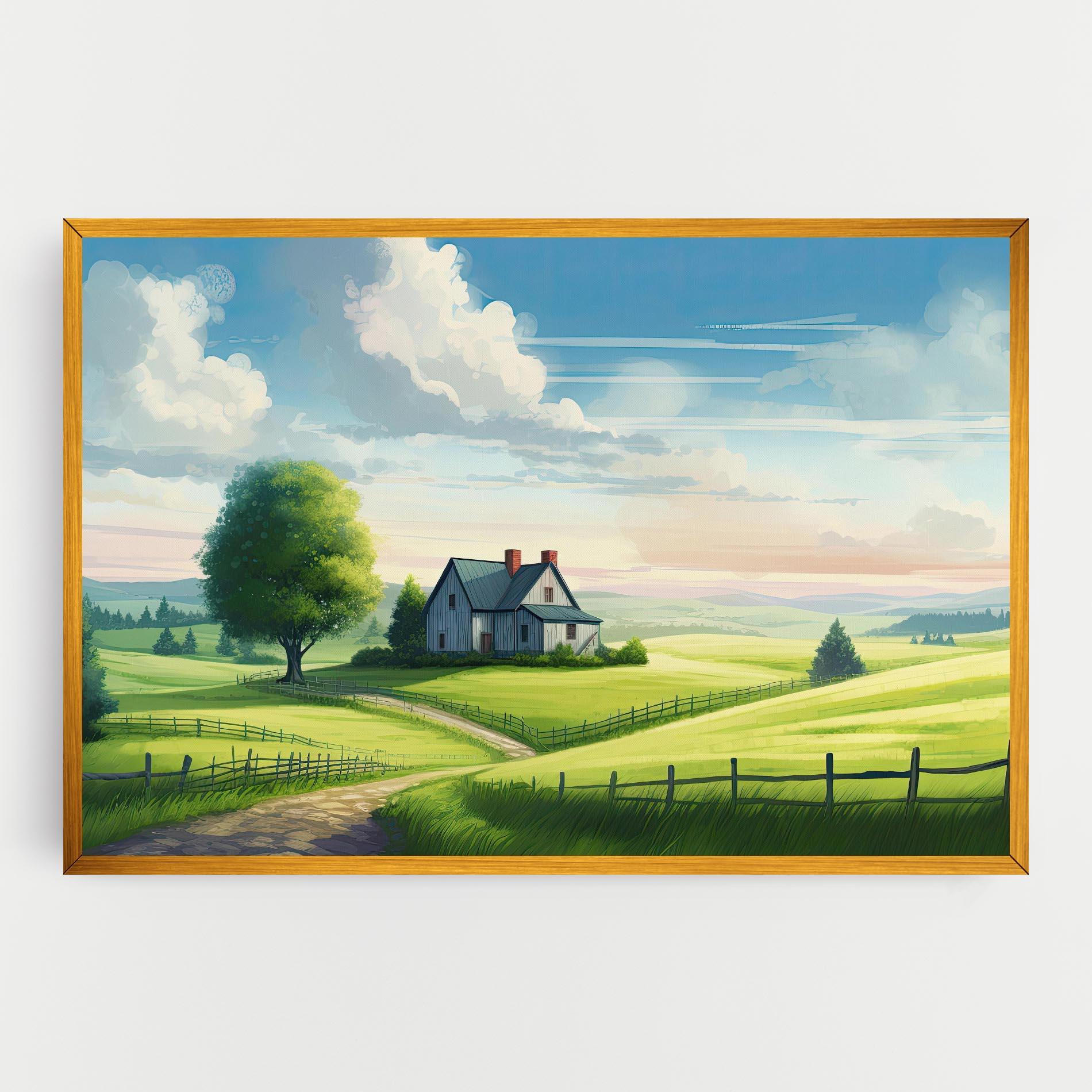 Vászonkép Calming Rural View mockup 0