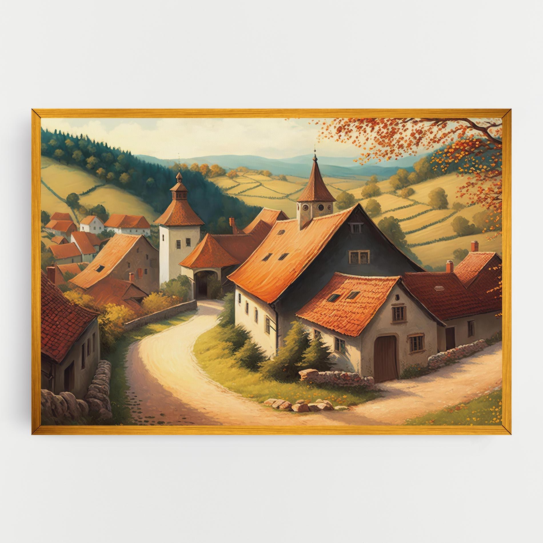 Vászonkép Countryside Village mockup 0