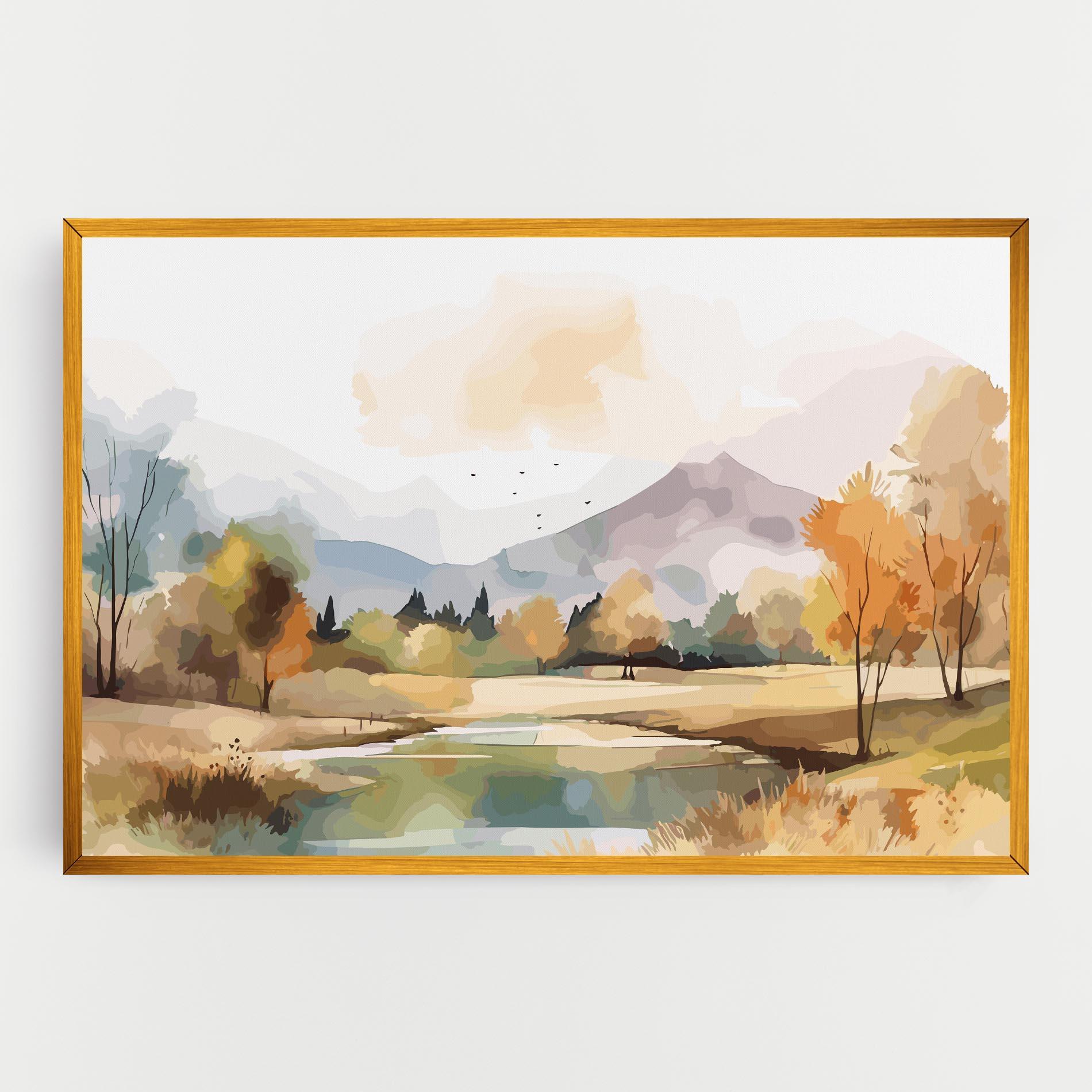 Vászonkép Rural Lake View mockup 0