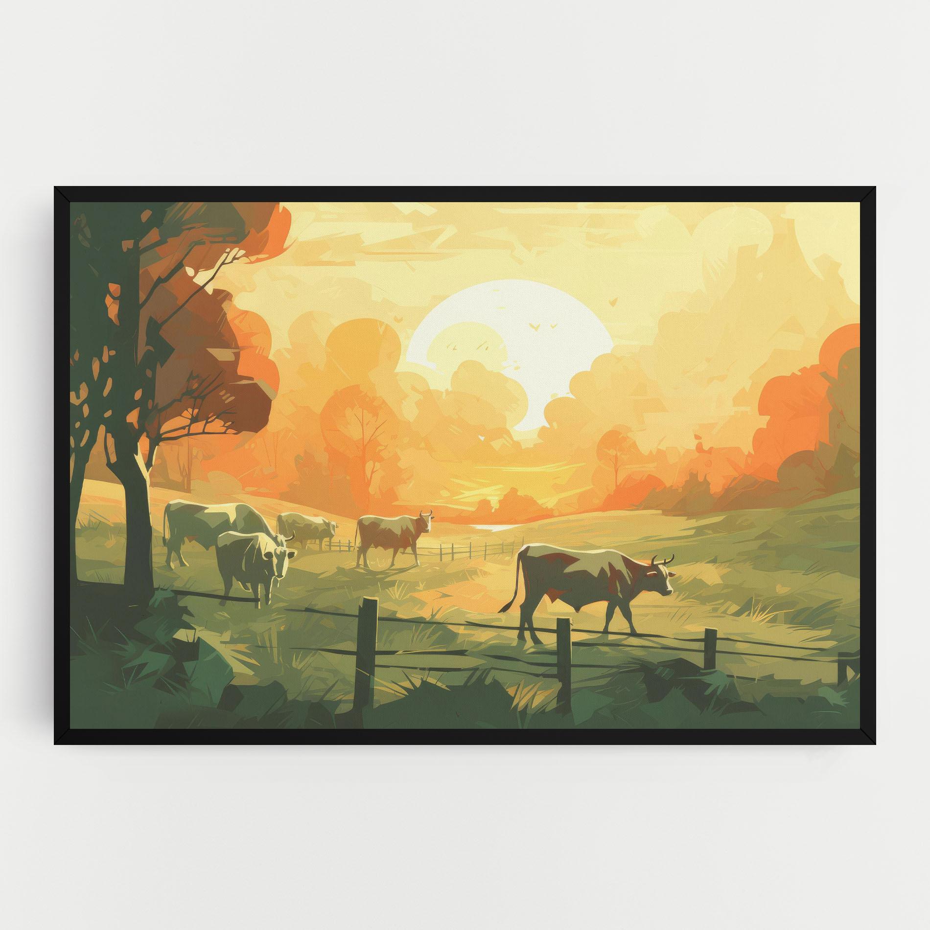 Vászonkép Cows Grazing mockup 0