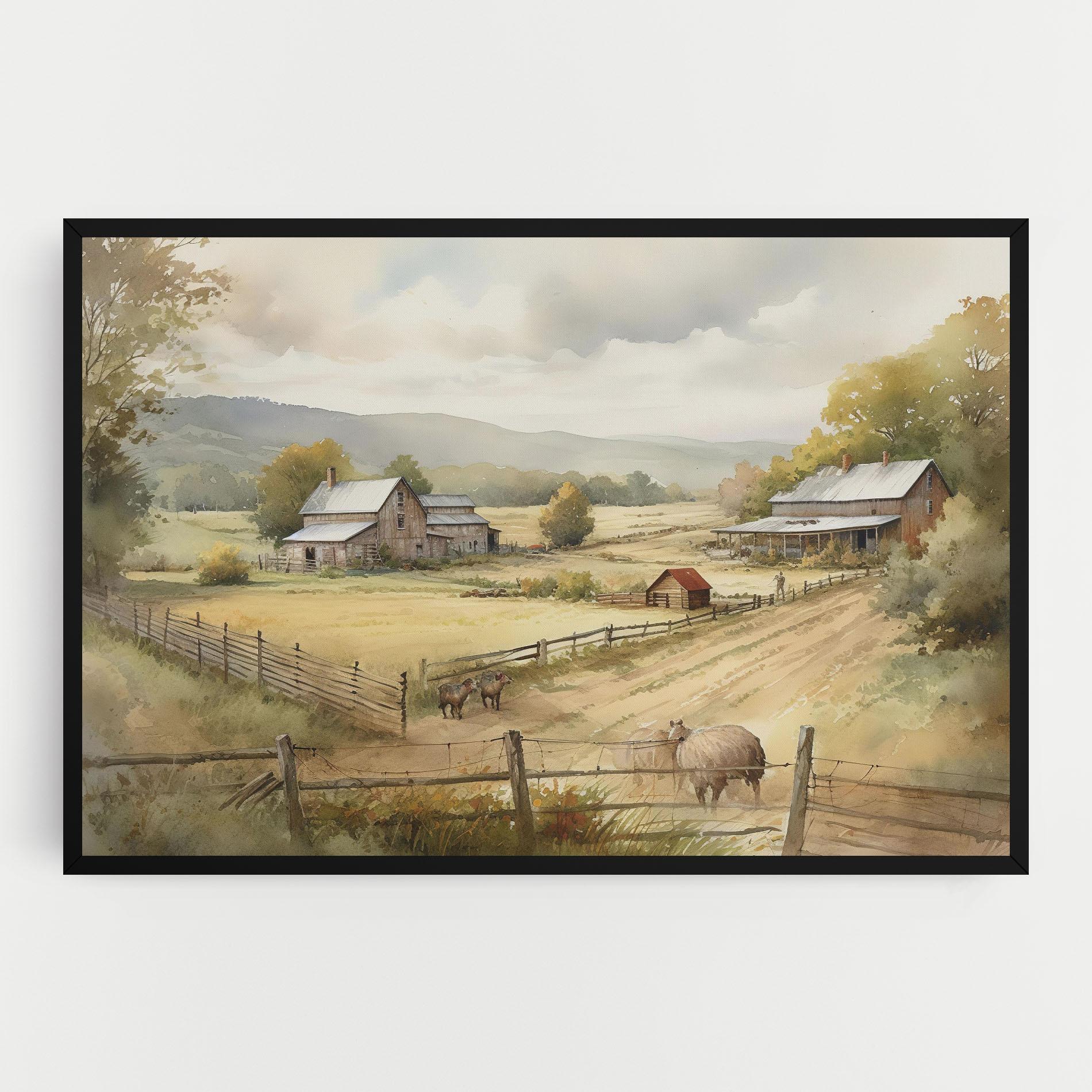 Vászonkép Rural Field mockup 0