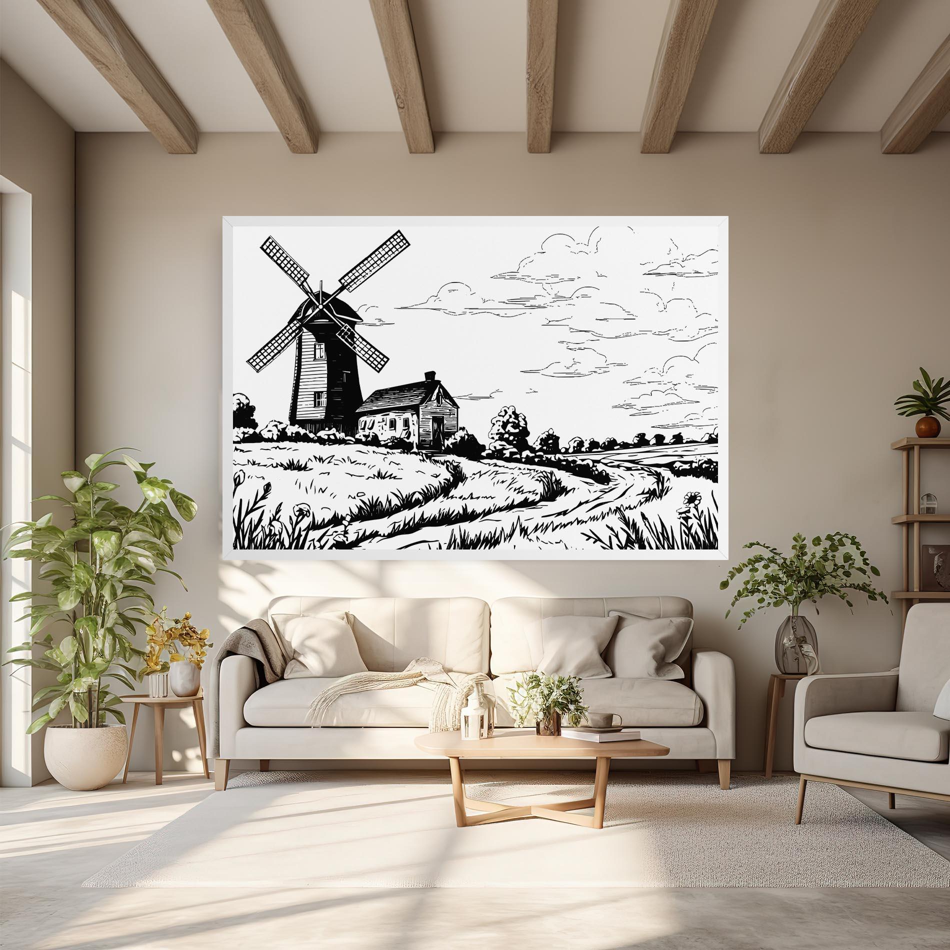 Vászonkép Black Line Wheat mockup 6