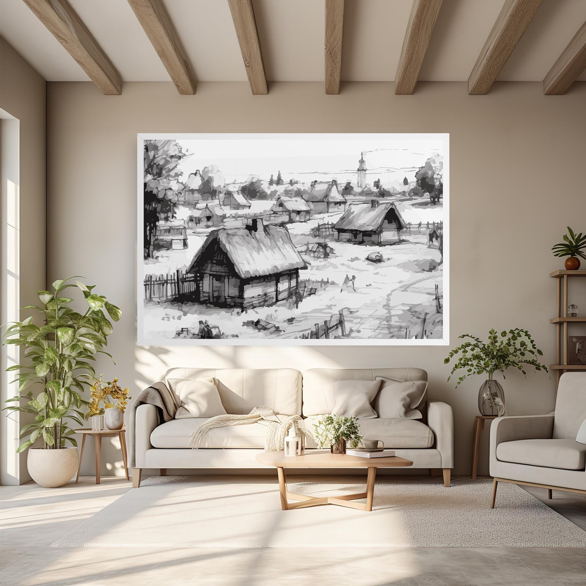 Vászonkép Farm Grey Ink mockup 6