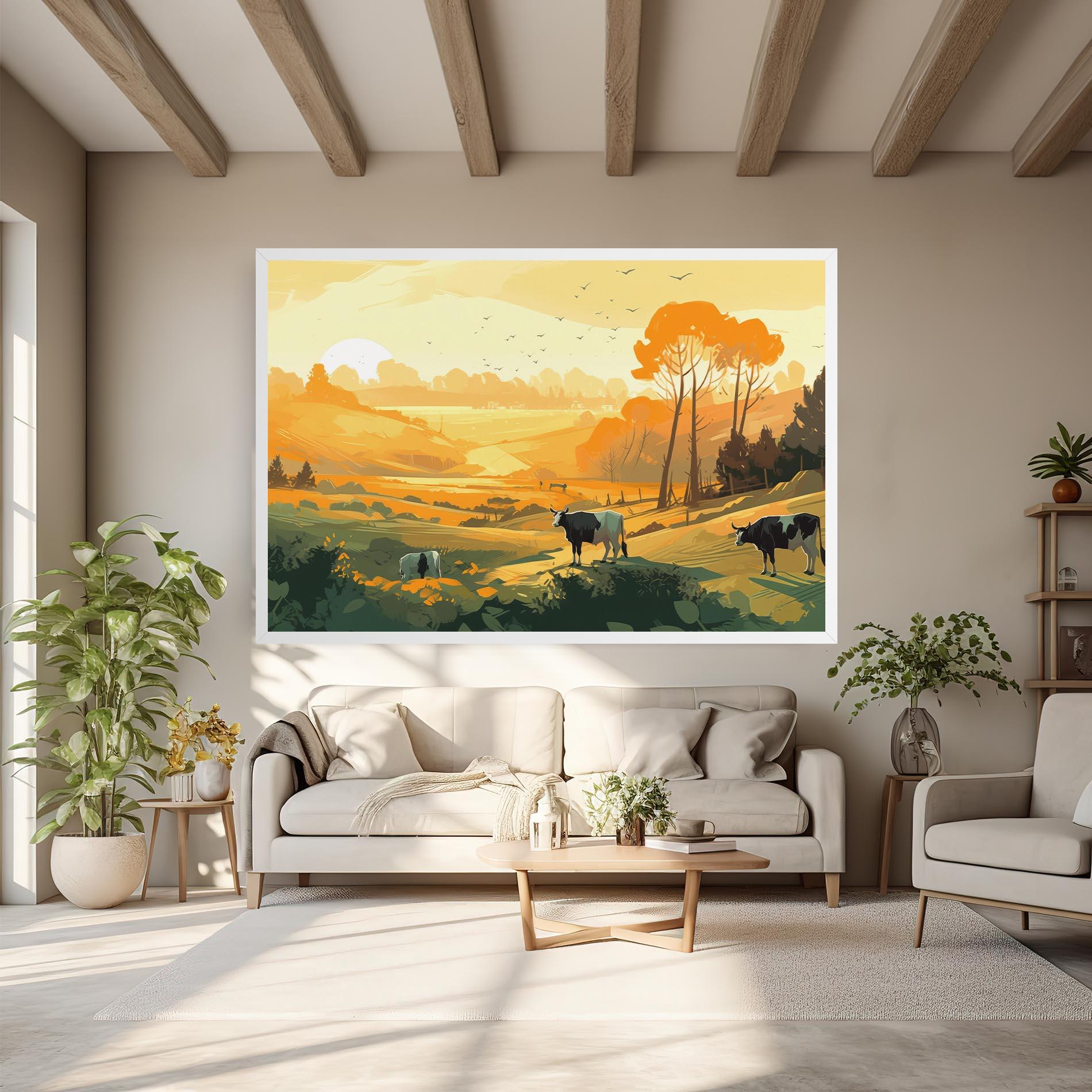 Vászonkép Farm With Sunlight mockup 6