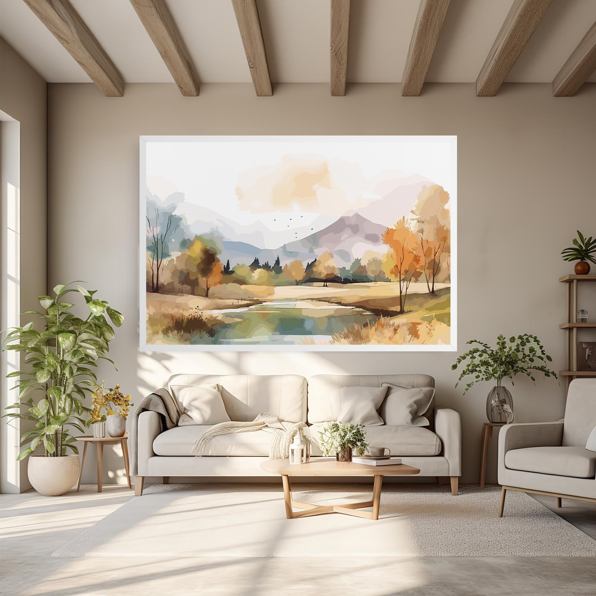 Vászonkép Rural Lake View mockup 6