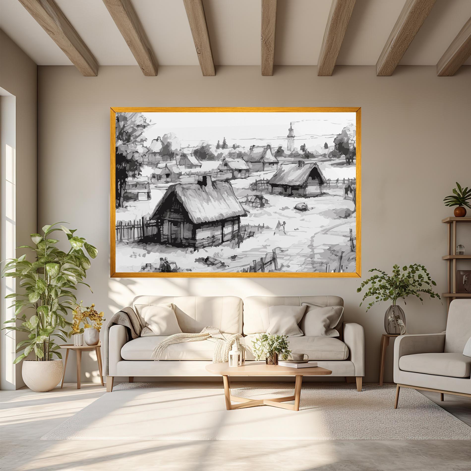 Vászonkép Farm Grey Ink mockup 6