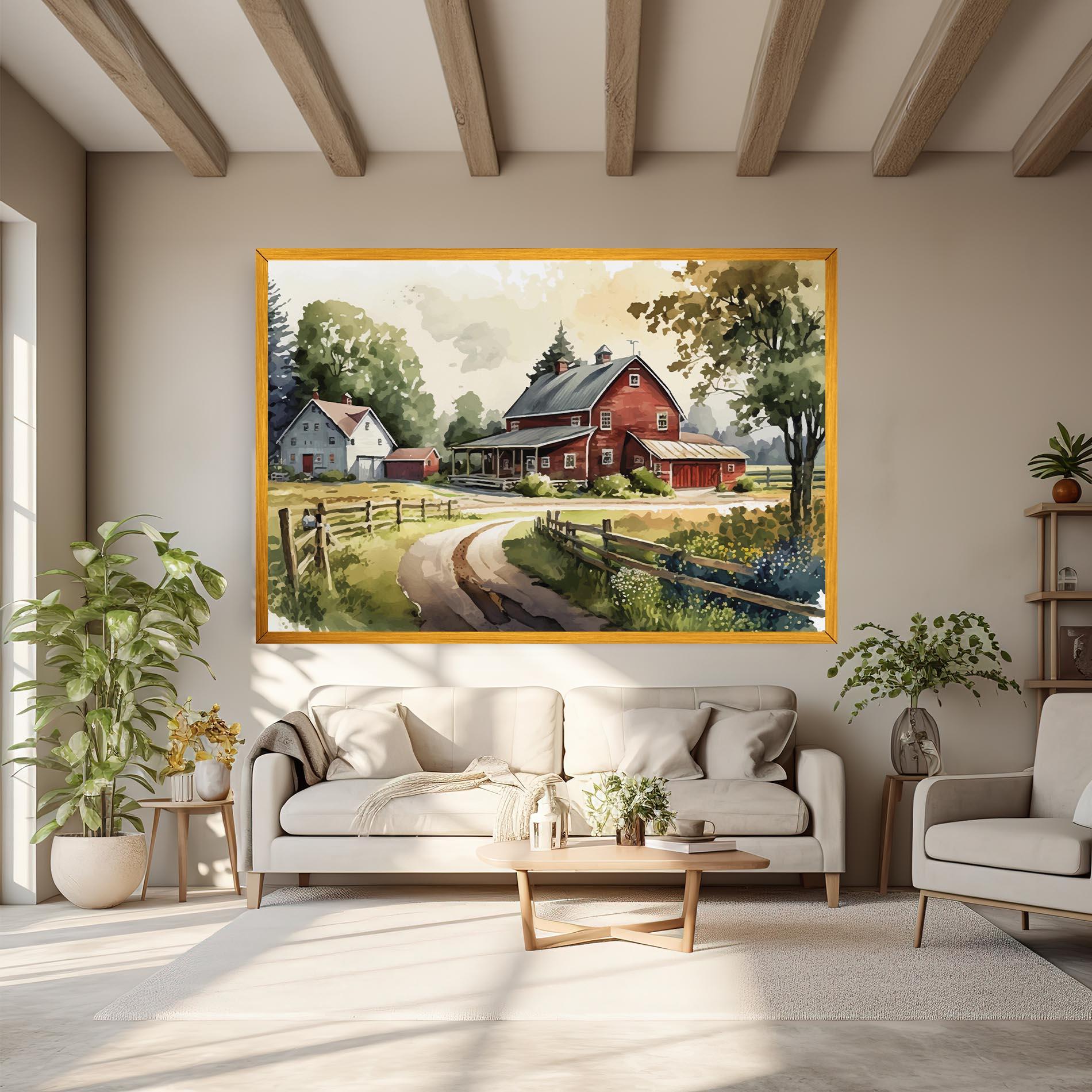 Vászonkép Farmhouse Painting mockup 6