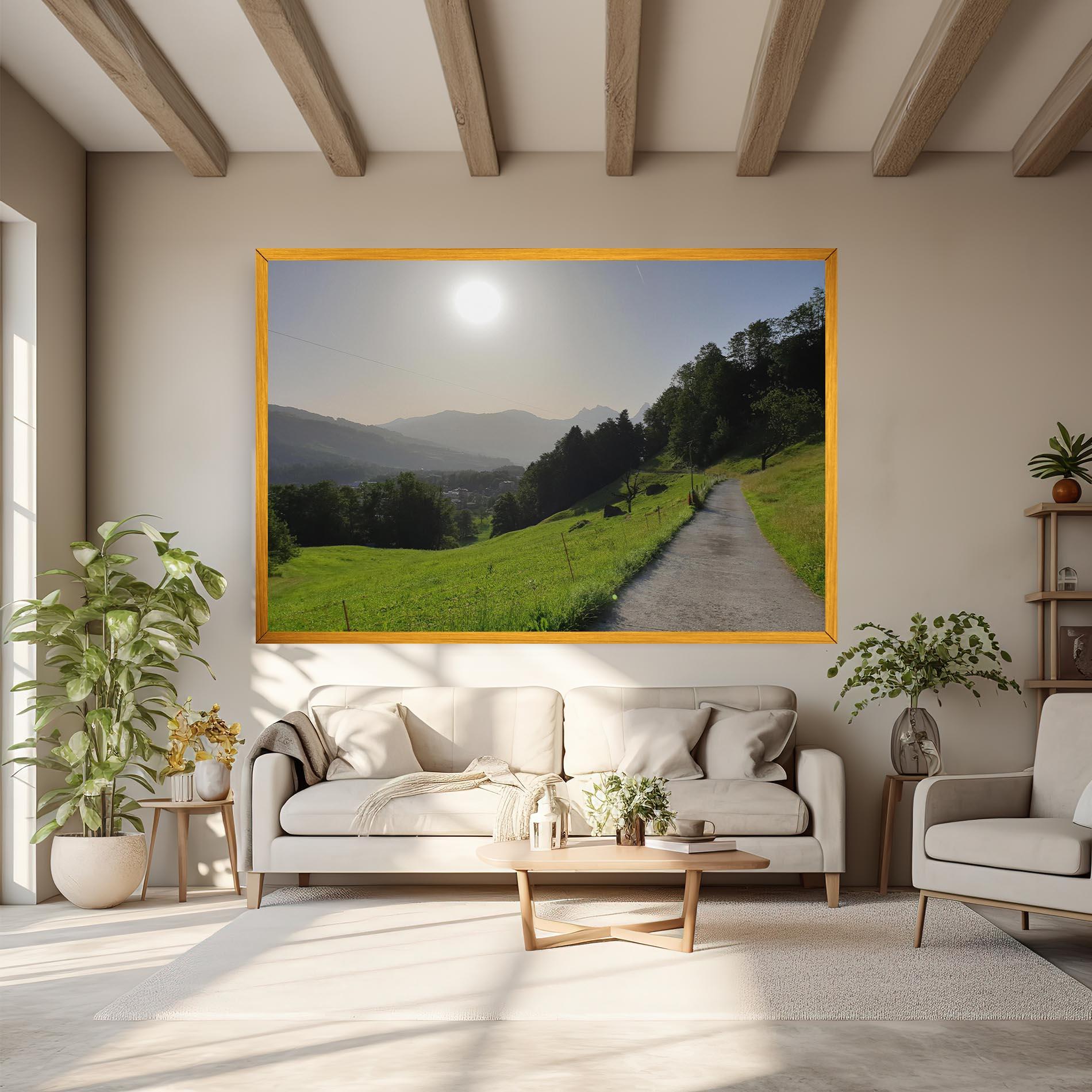 Vászonkép Foggy Rural Road mockup 6