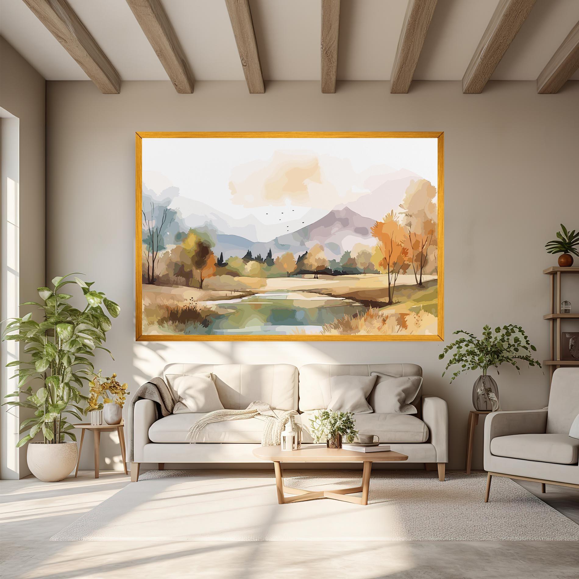 Vászonkép Rural Lake View mockup 6