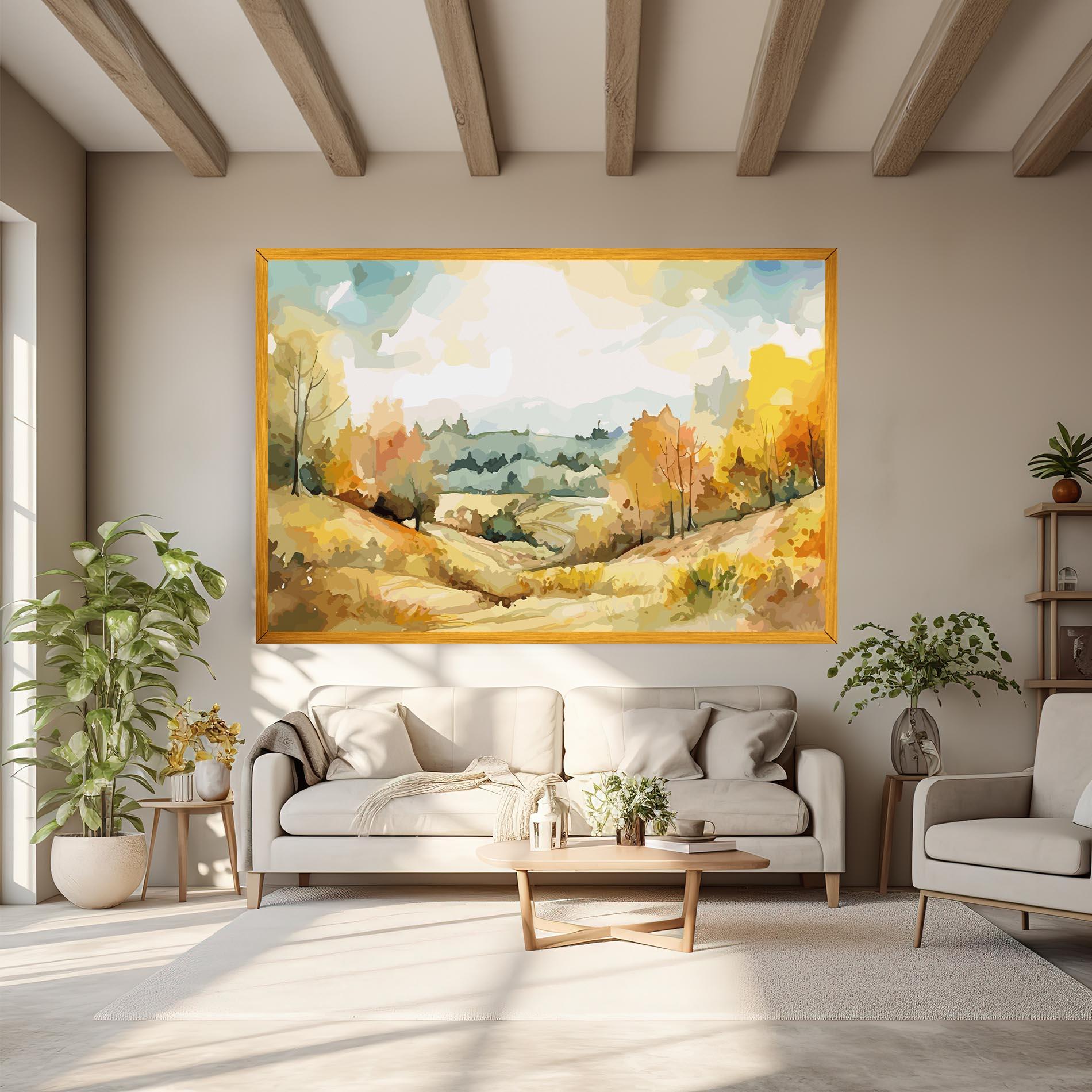 Vászonkép Yellow Rural Trees mockup 6