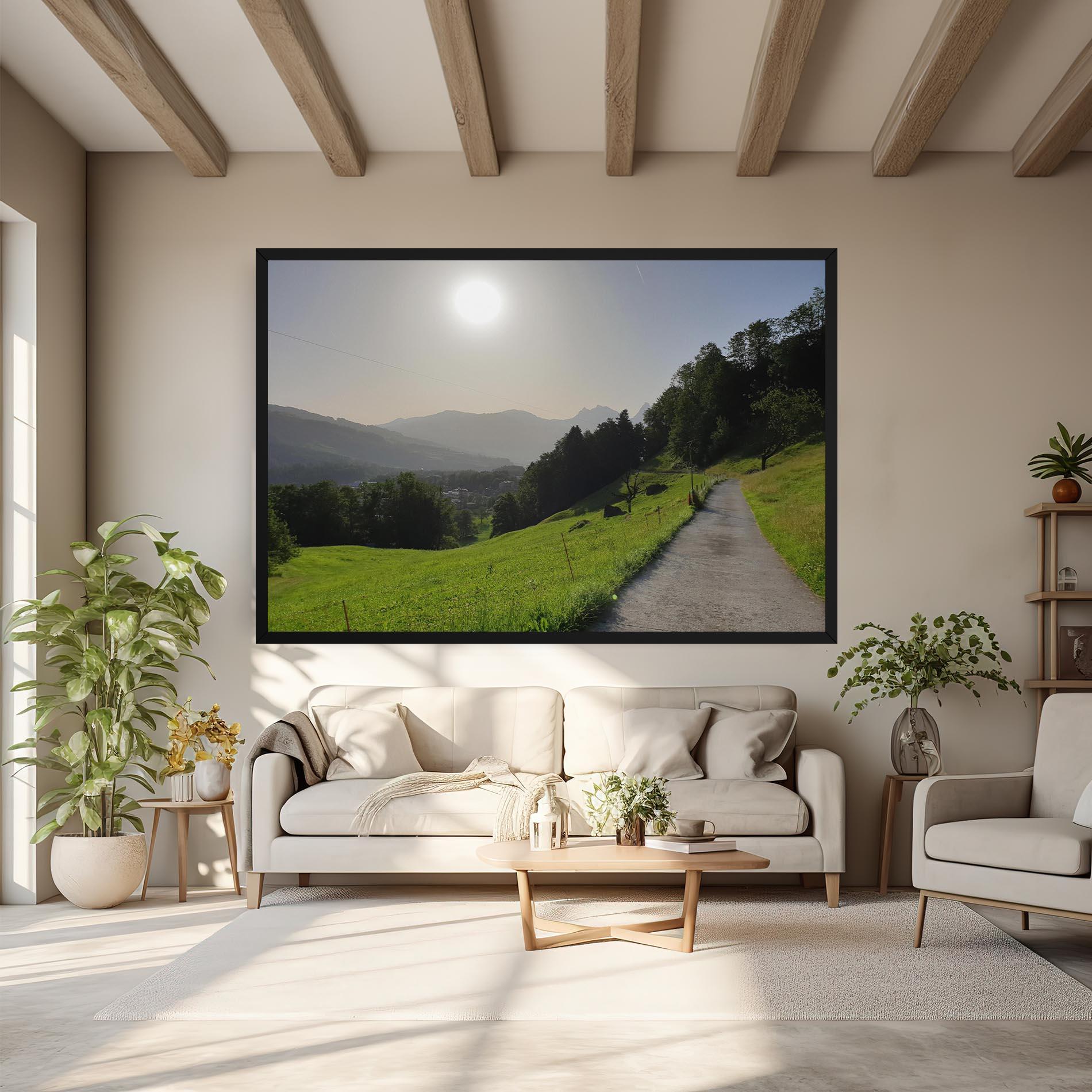 Vászonkép Foggy Rural Road mockup 6