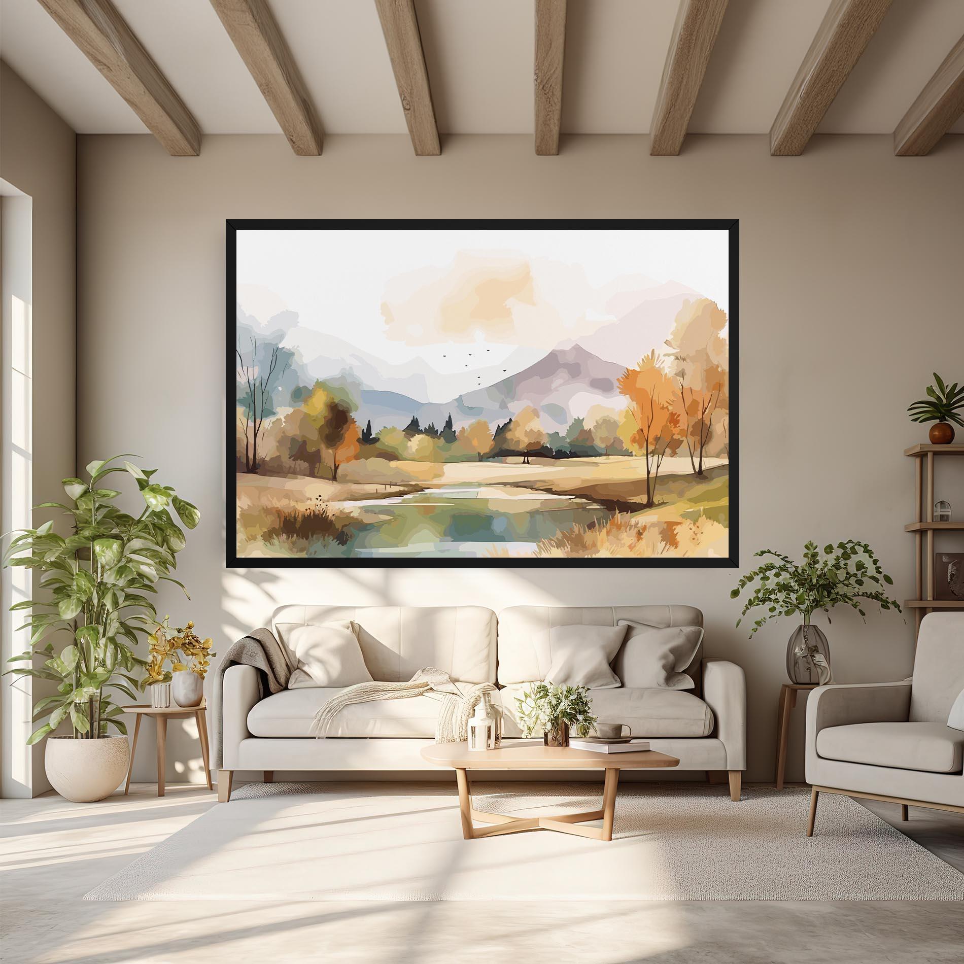 Vászonkép Rural Lake View mockup 6