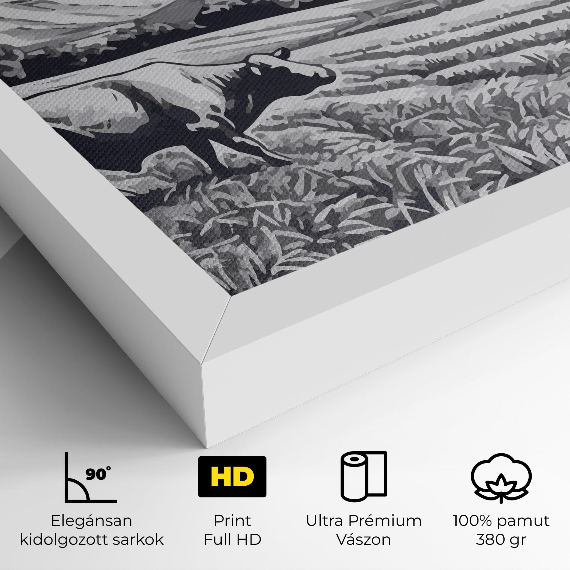 Vászonkép Cow Grey Ink mockup 4