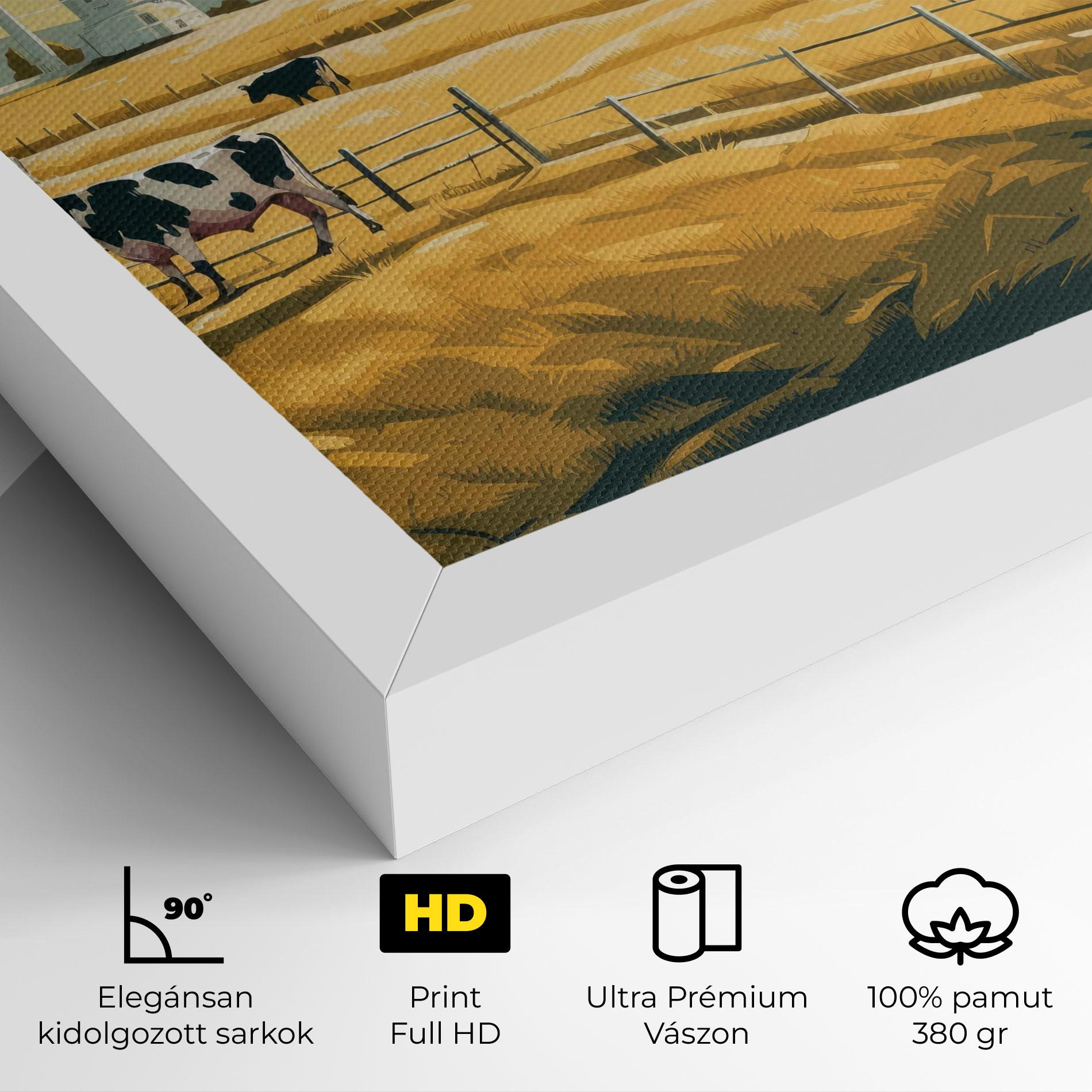 Vászonkép Cows Sunlight Farm mockup 4