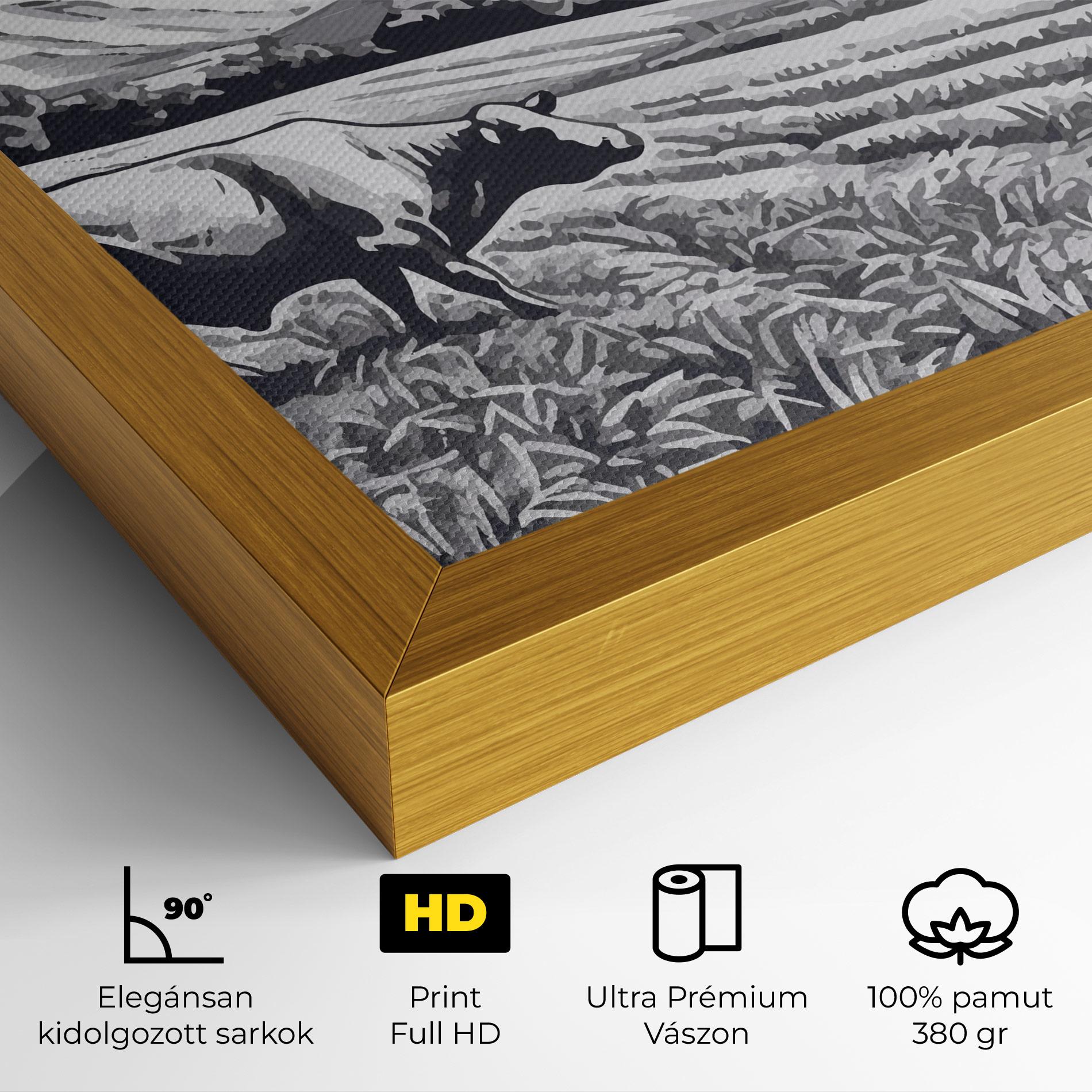 Vászonkép Cow Grey Ink mockup 4