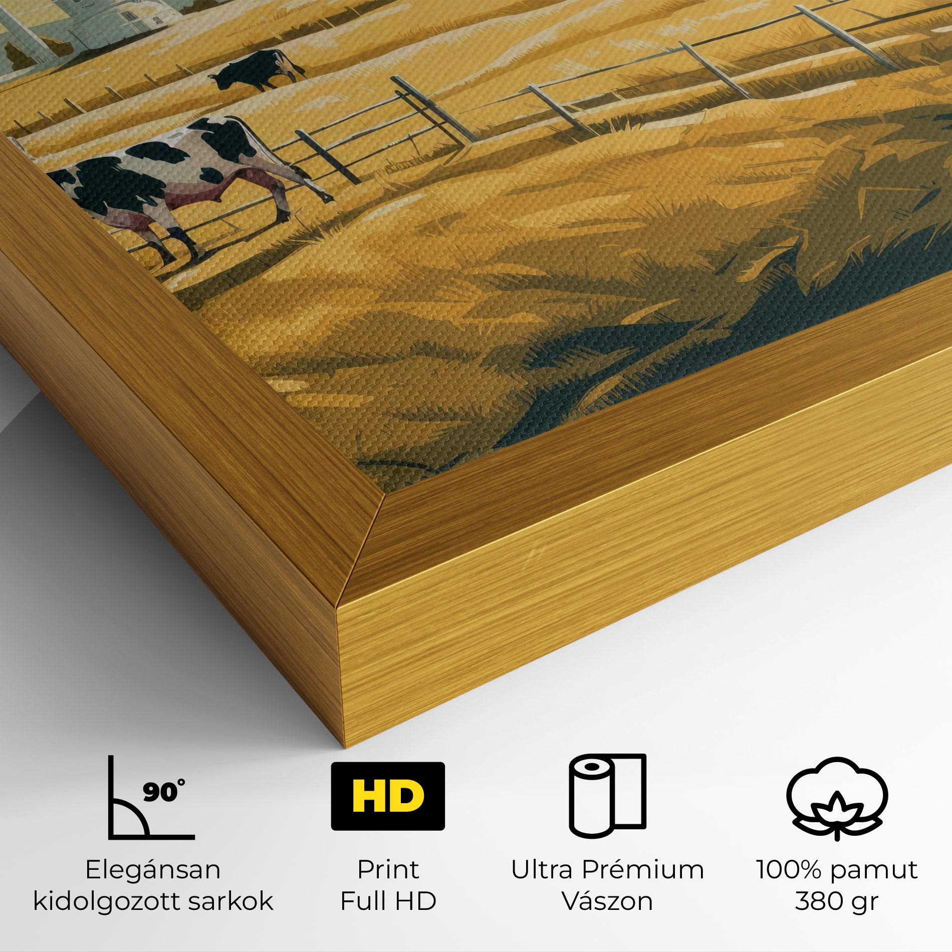Vászonkép Cows Sunlight Farm mockup 4