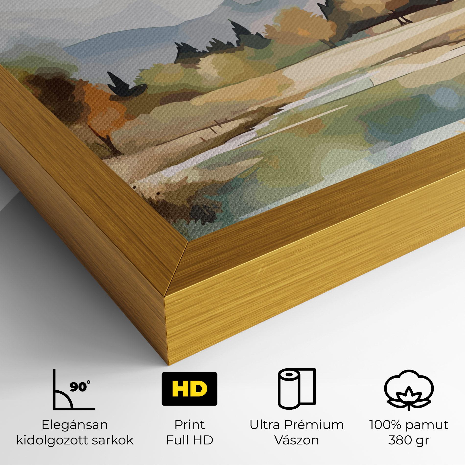Vászonkép Rural Lake View mockup 4