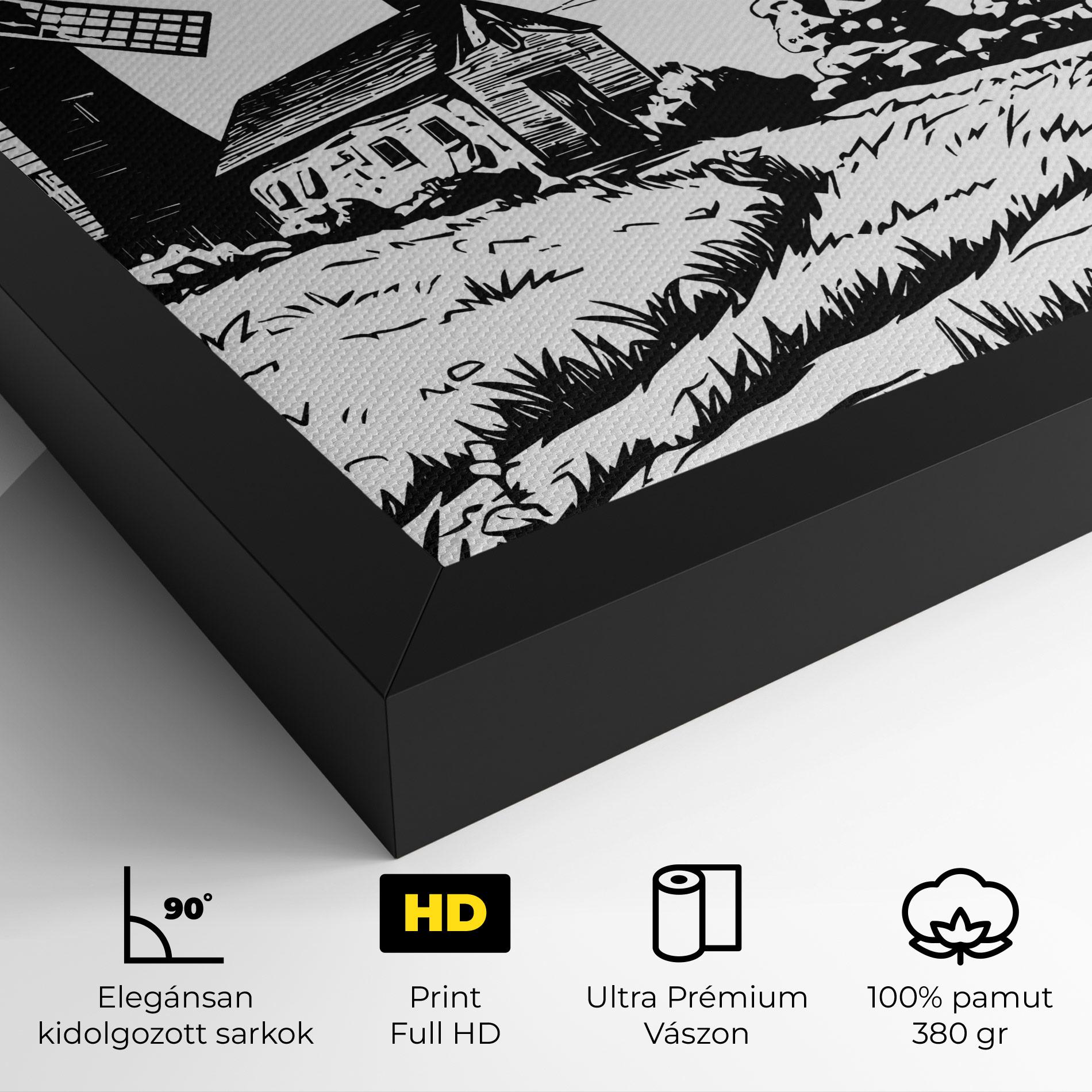 Vászonkép Black Line Wheat mockup 4