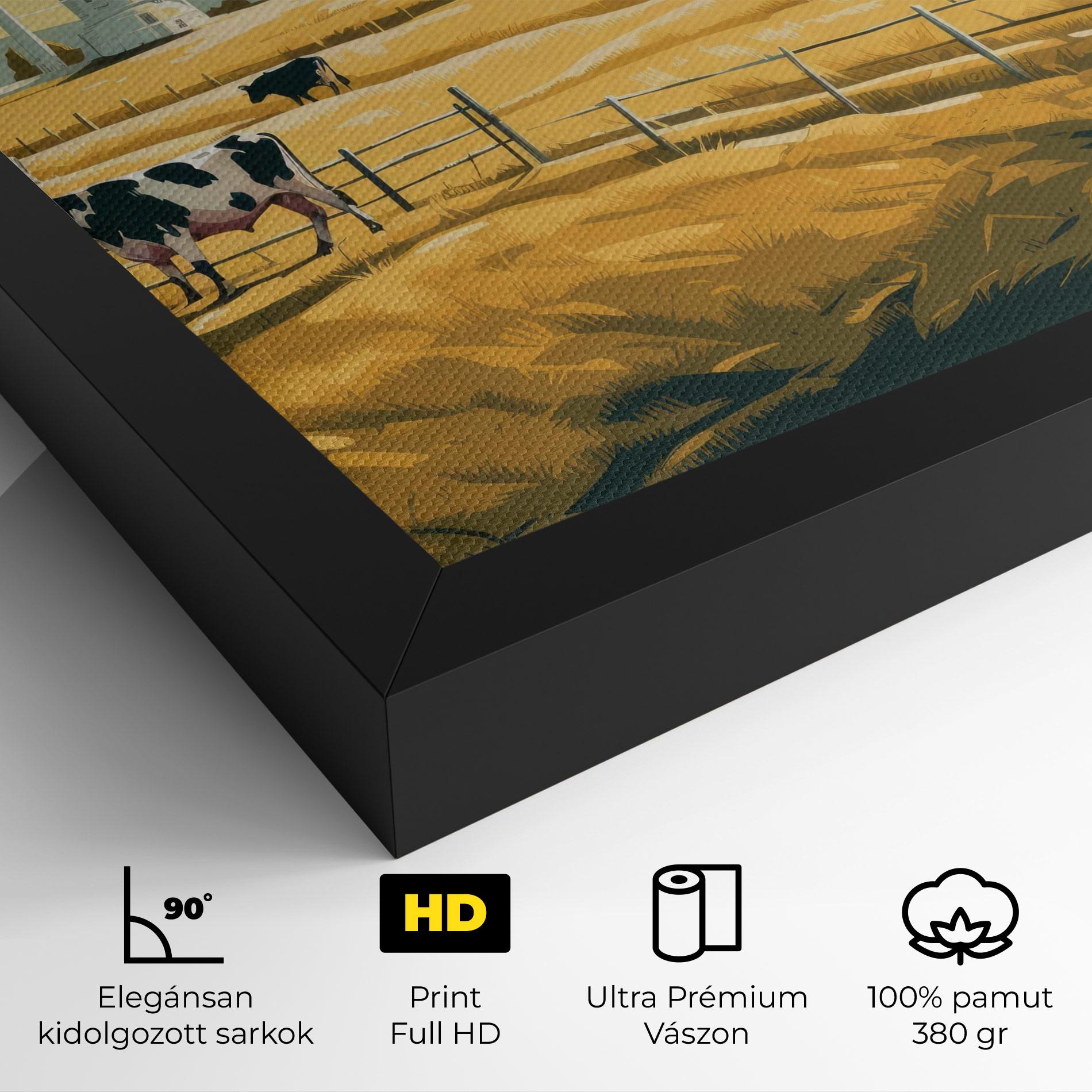 Vászonkép Cows Sunlight Farm mockup 4