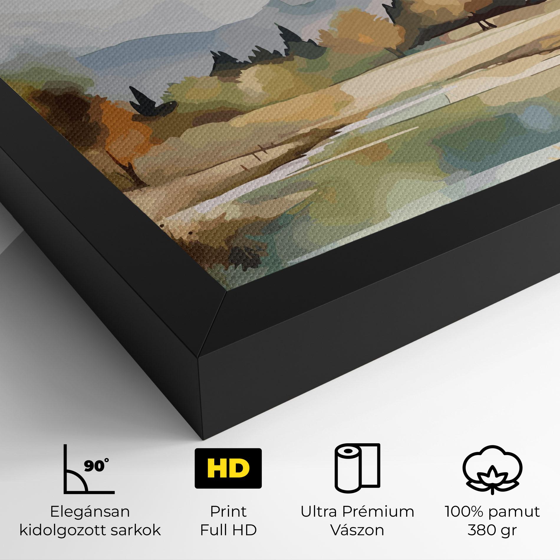 Vászonkép Rural Lake View mockup 4