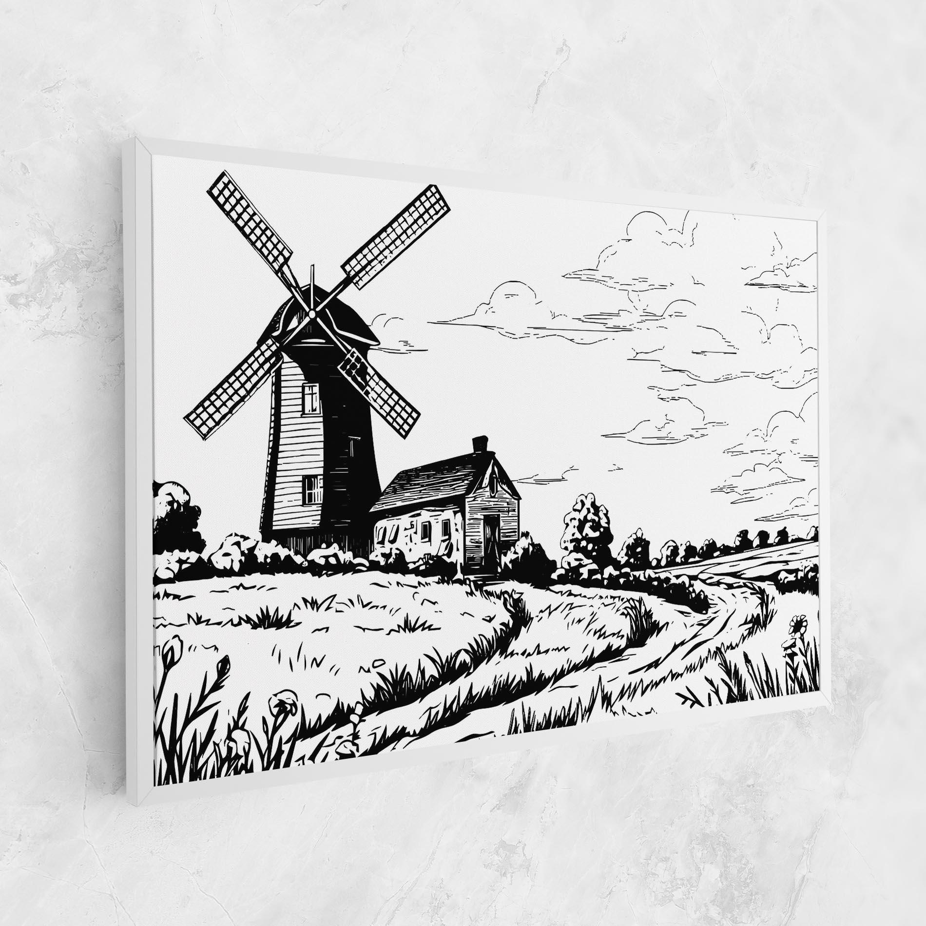 Vászonkép Black Line Wheat mockup 1