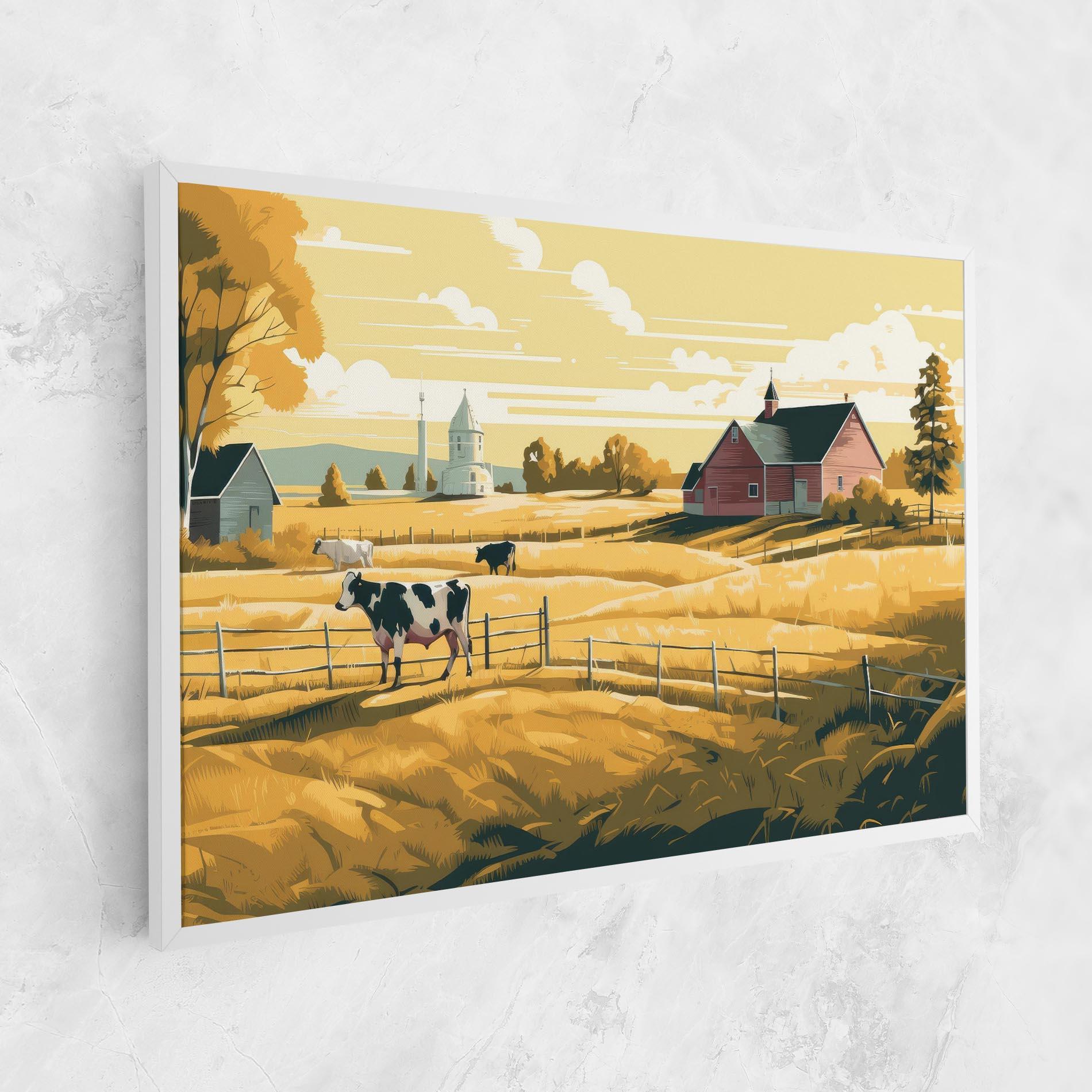 Vászonkép Cows Sunlight Farm mockup 1