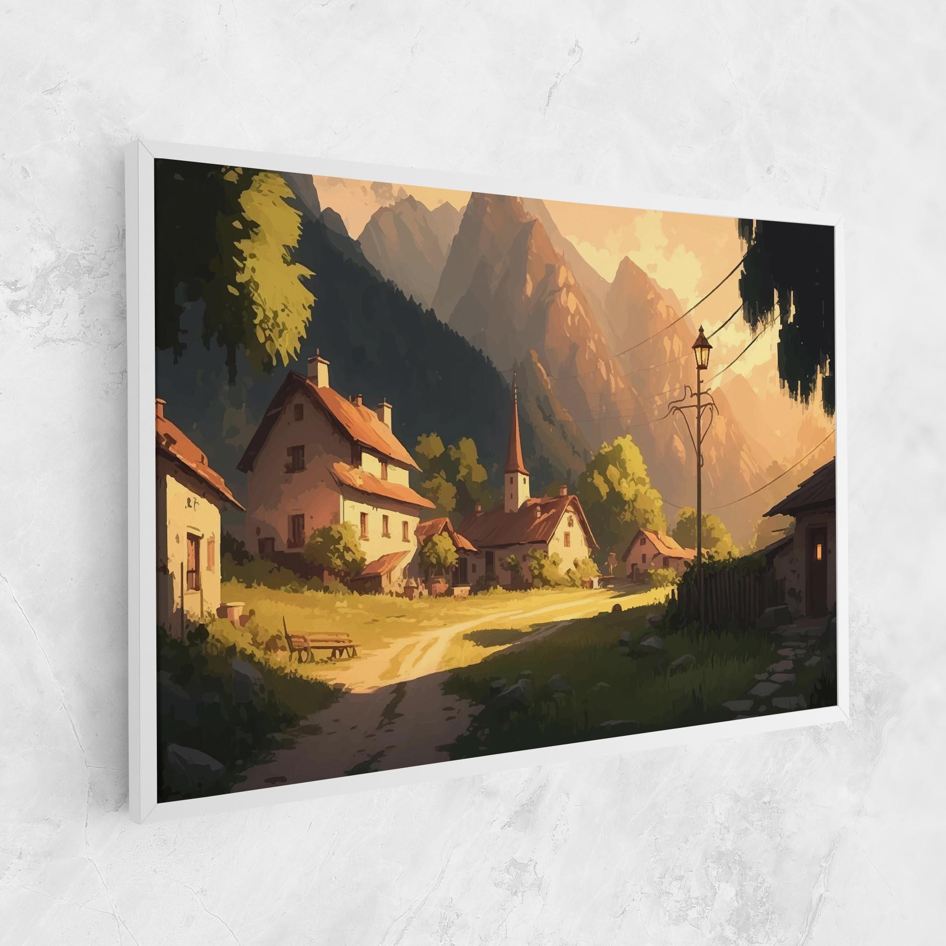 Vászonkép Grassy Village View mockup 1