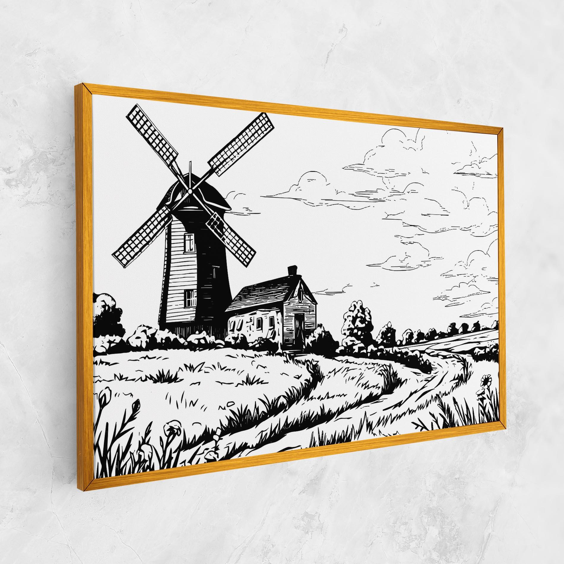 Vászonkép Black Line Wheat mockup 1