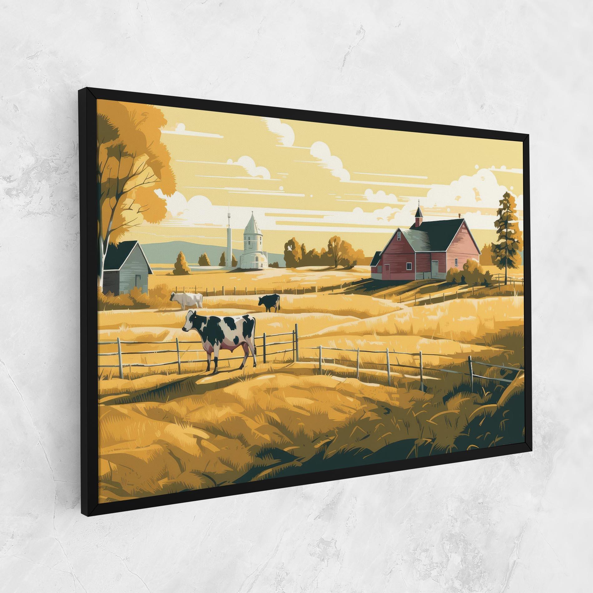 Vászonkép Cows Sunlight Farm mockup 1