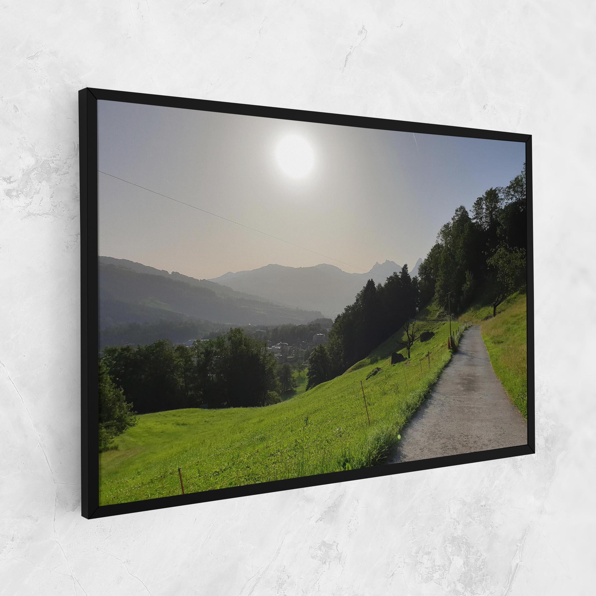 Vászonkép Foggy Rural Road mockup 1