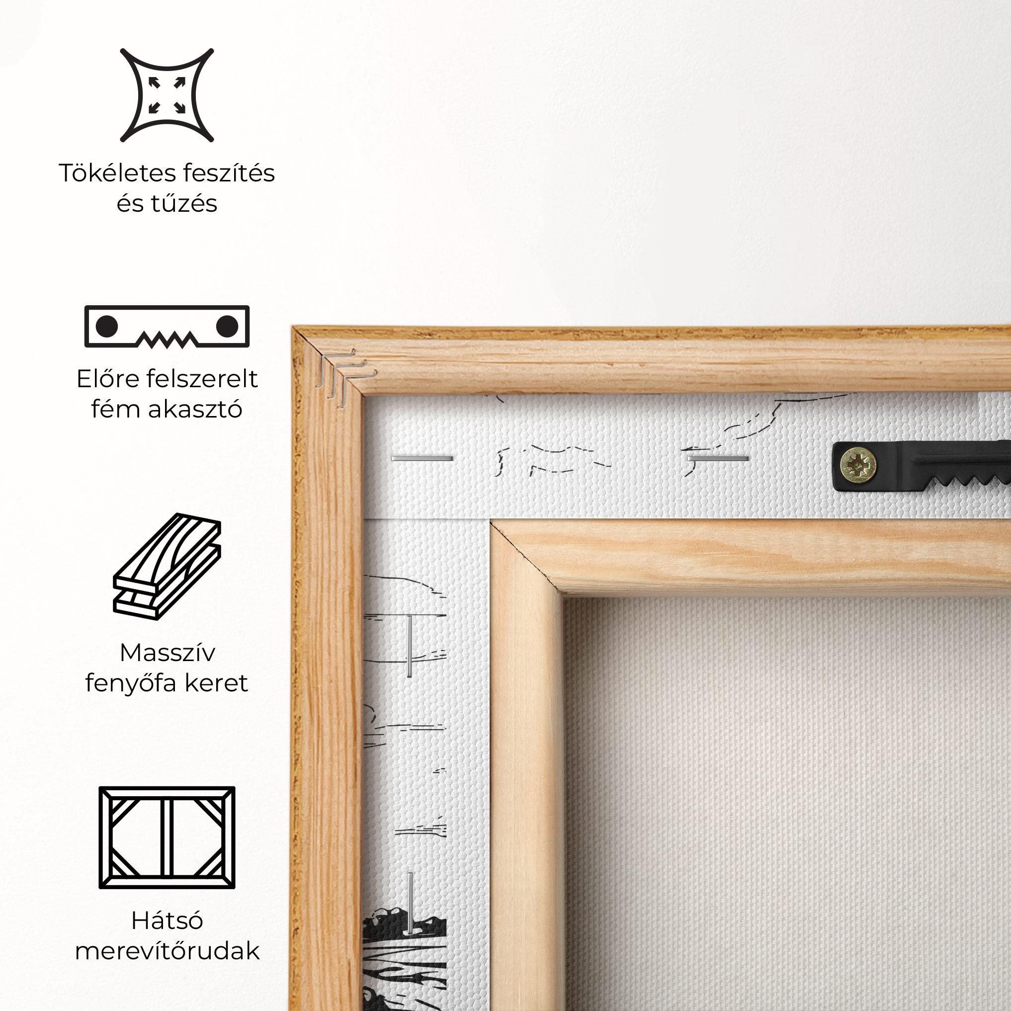 Vászonkép Black Line Wheat mockup 5