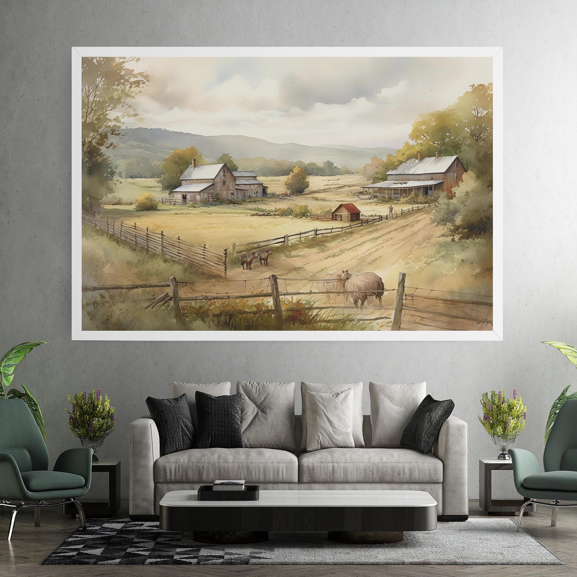 Vászonkép Rural Field mockup 7