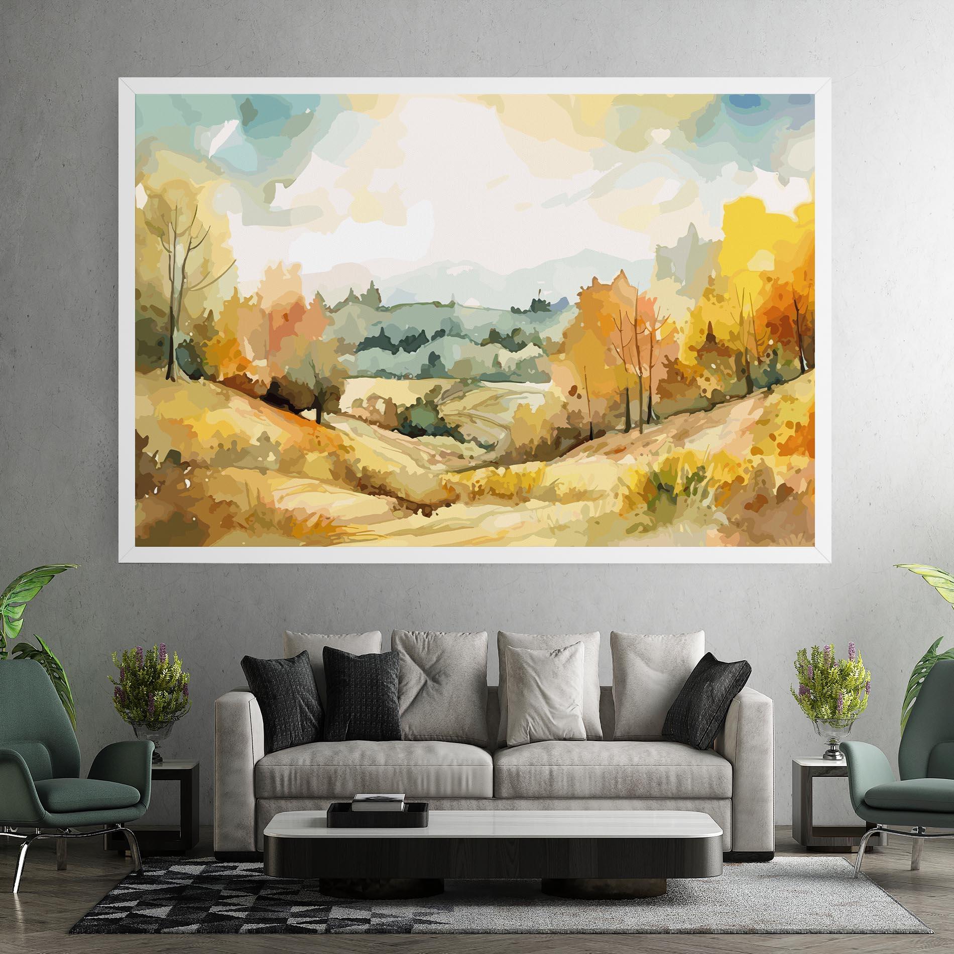 Vászonkép Yellow Rural Trees mockup 7