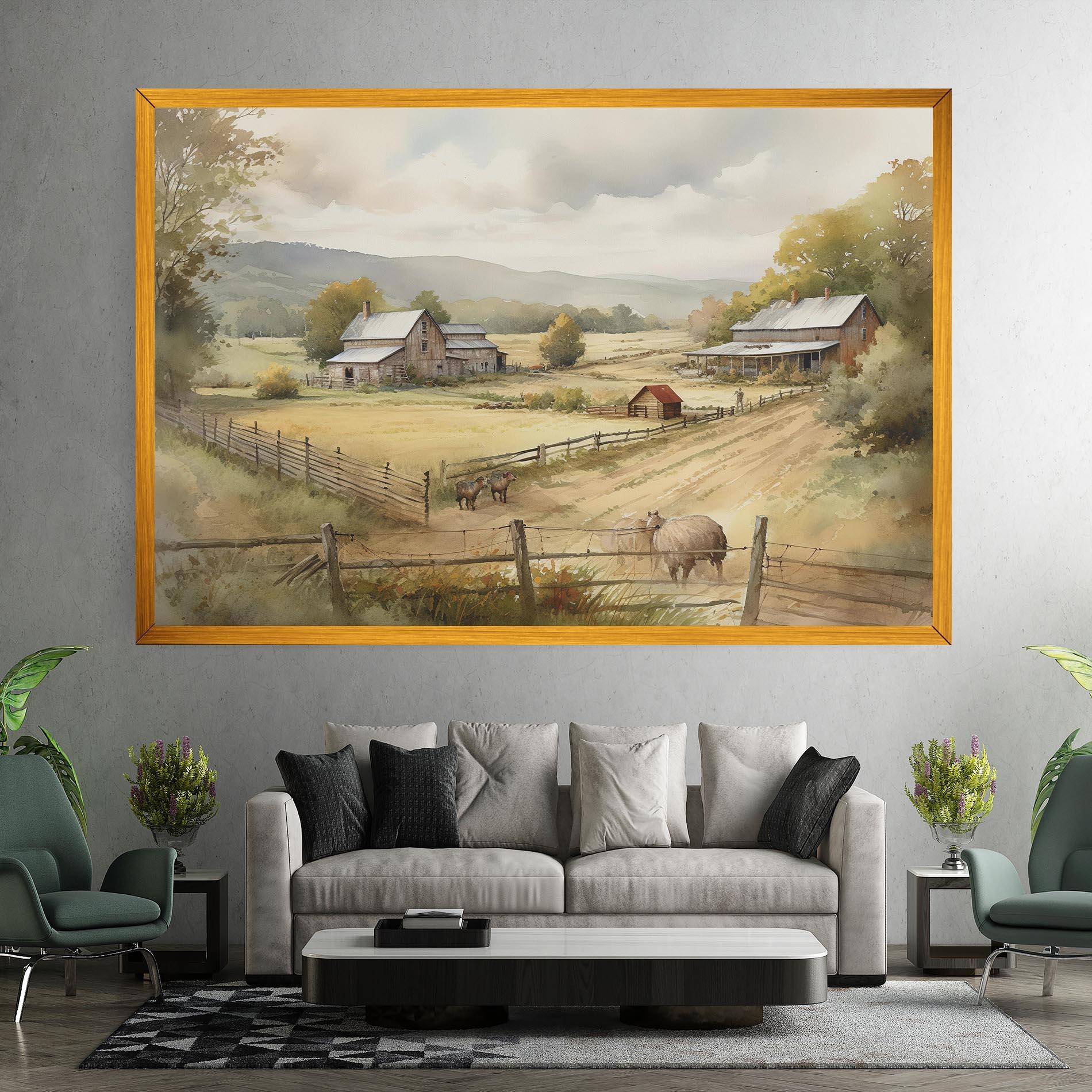 Vászonkép Rural Field mockup 7