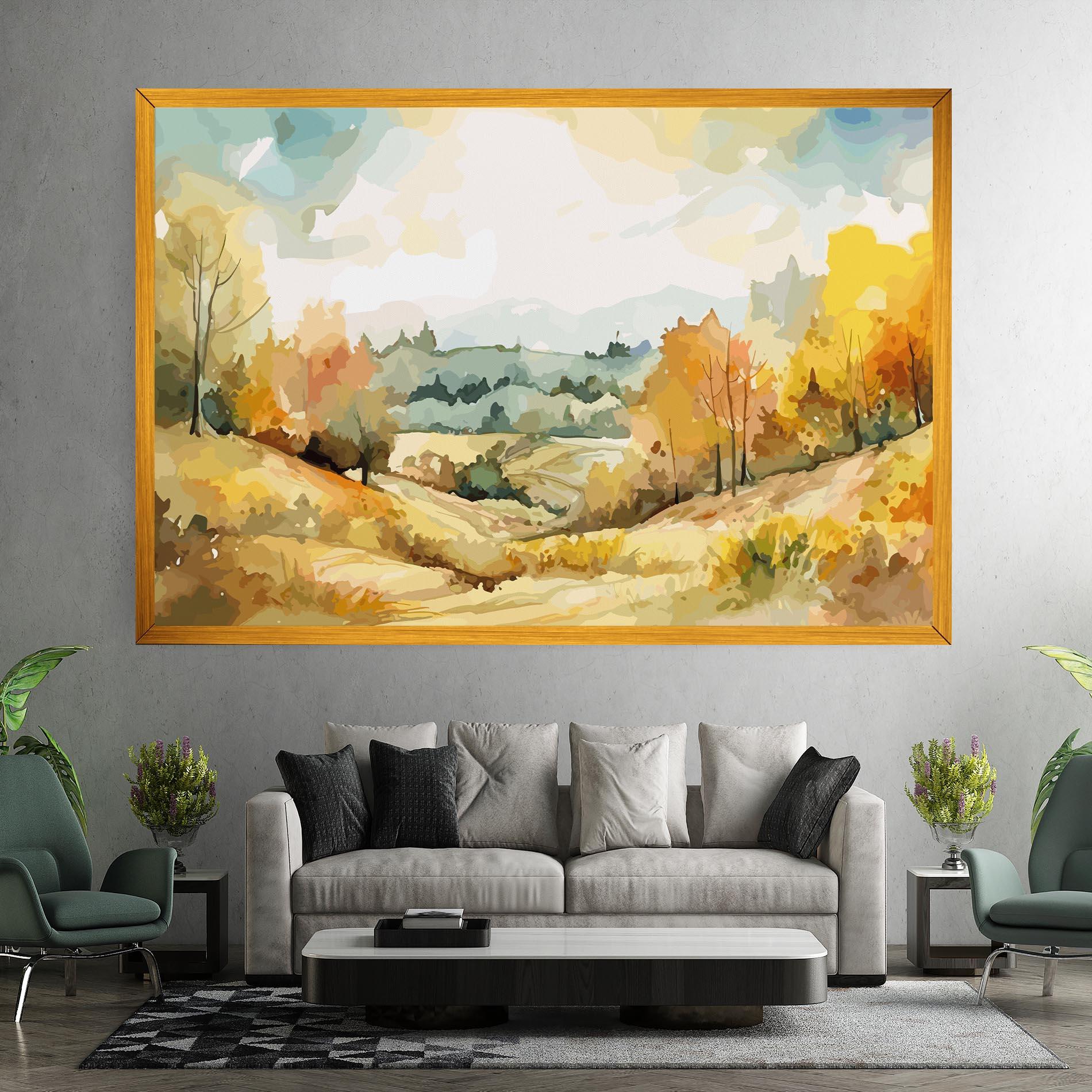 Vászonkép Yellow Rural Trees mockup 7