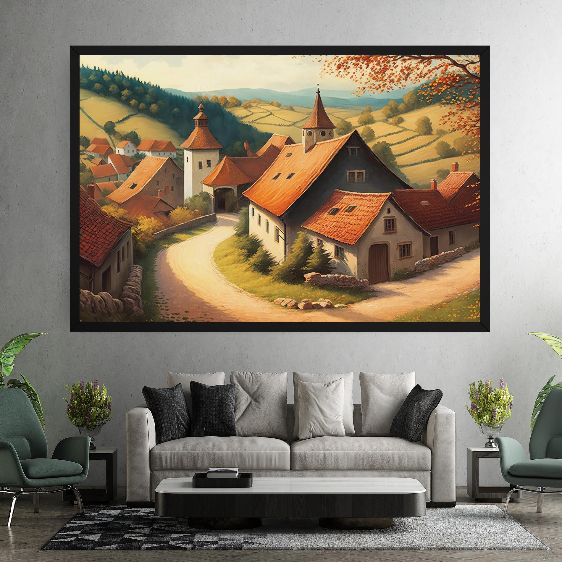 Vászonkép Countryside Village mockup 7