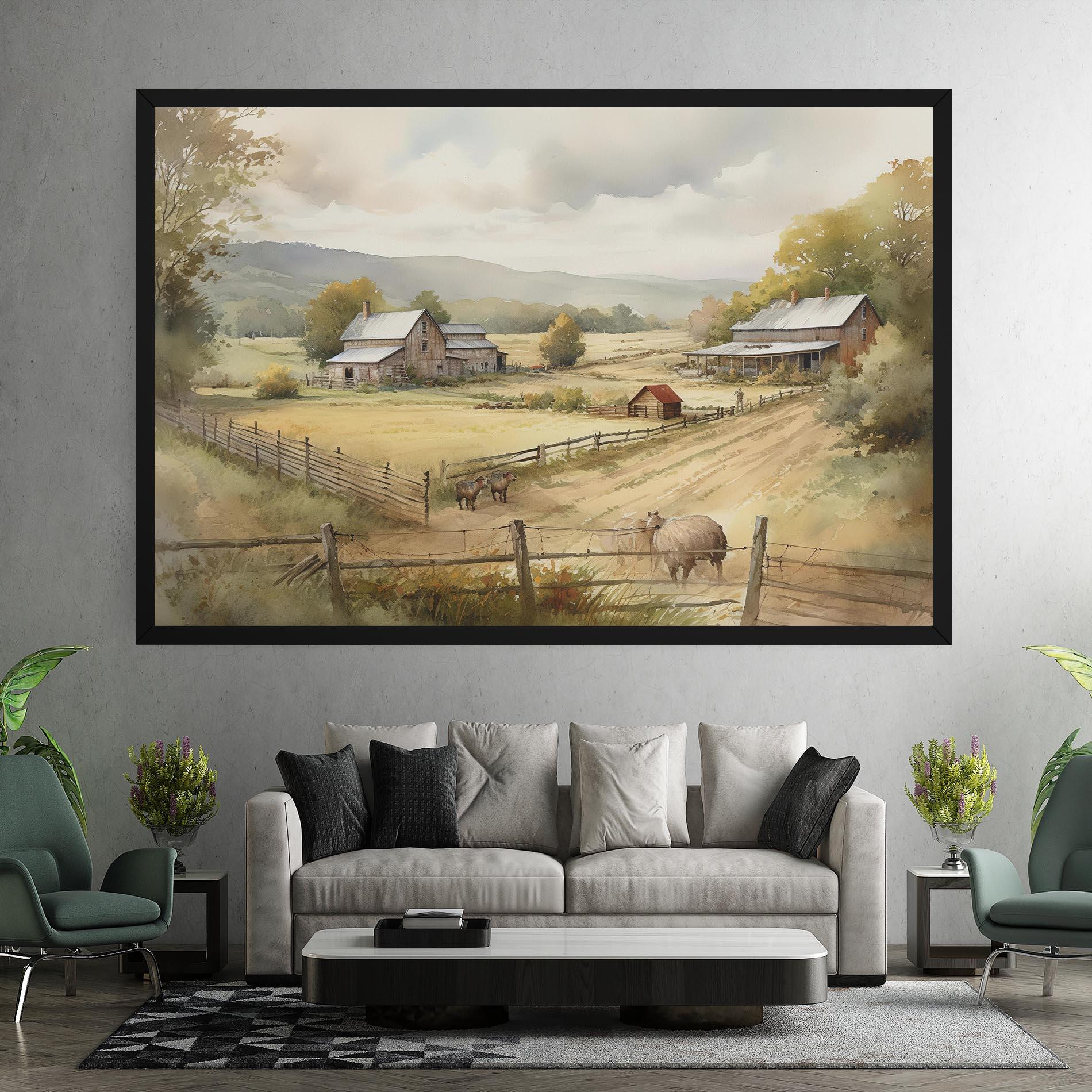 Vászonkép Rural Field mockup 7
